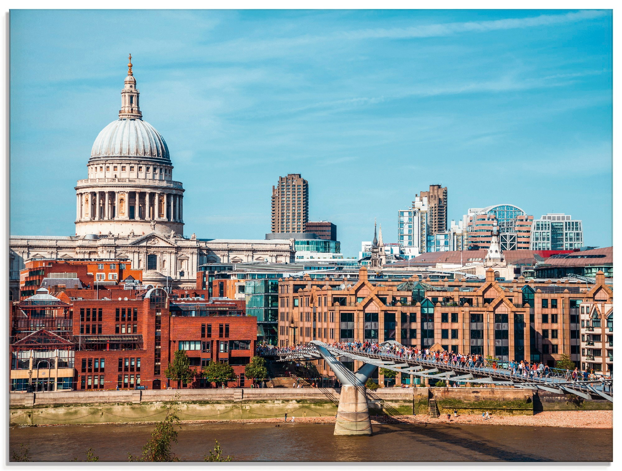 Artland Glasbild »Millenium Brücke St Pauls Kathedrale«, Großbritannien, (1 St.)