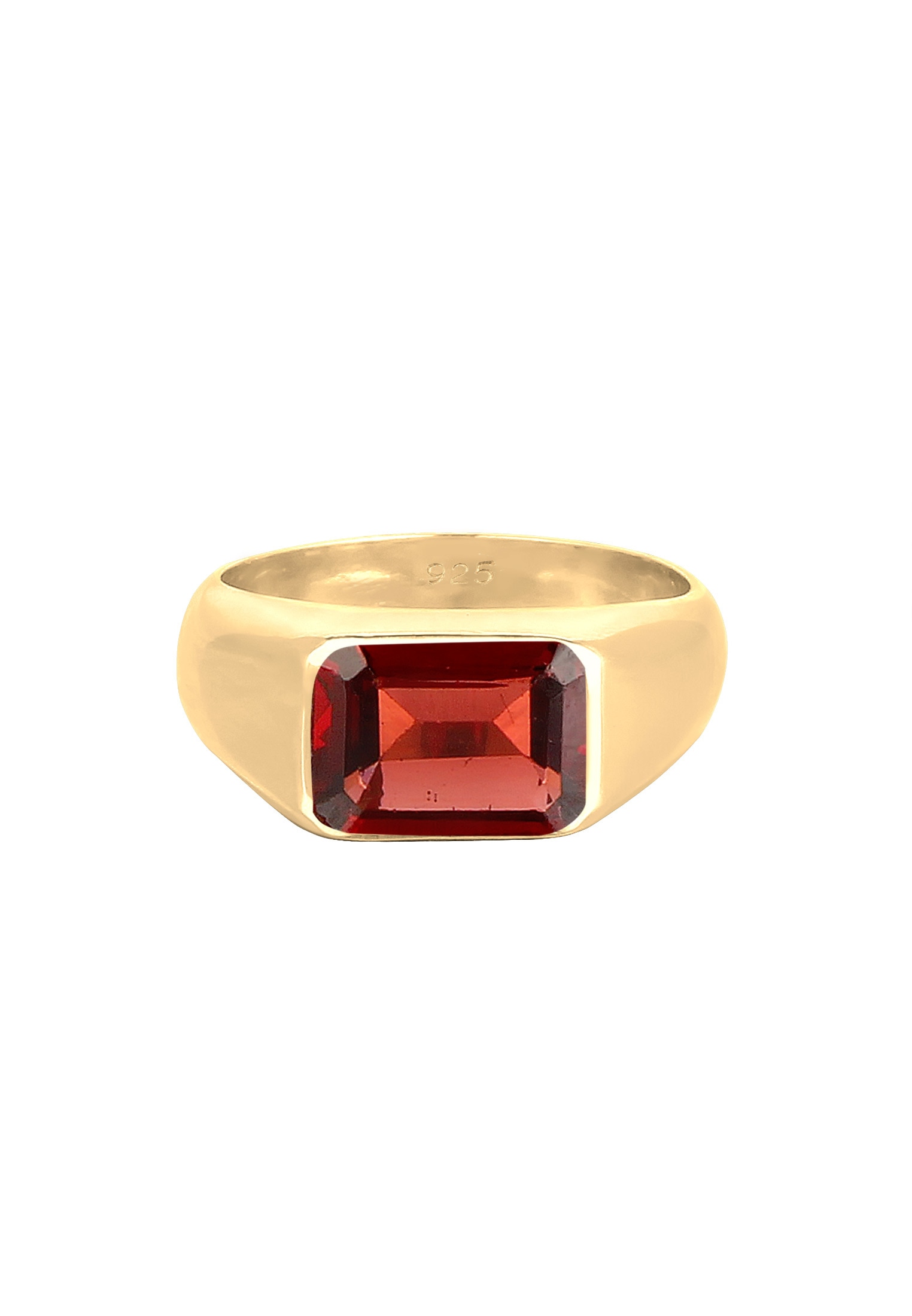 Elli Premium Siegelring »Ring Siegelring Granat Dunkelrot 925 Sterling Silber vergoldet«