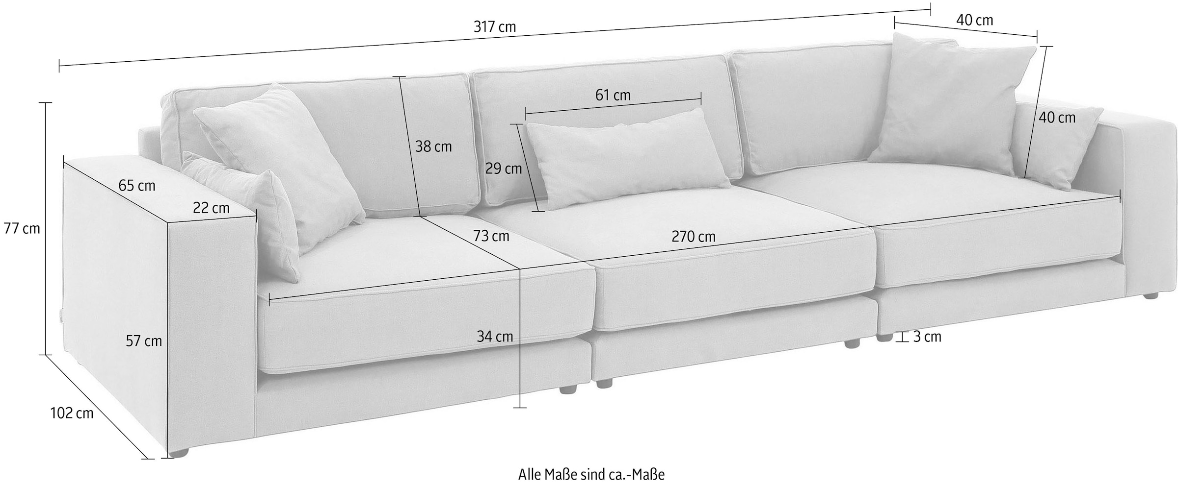 OTTO products Big-Sofa »Grenette«, Modulsofa, im Baumwoll-/Leinenmix oder aus recycelten Stoffen