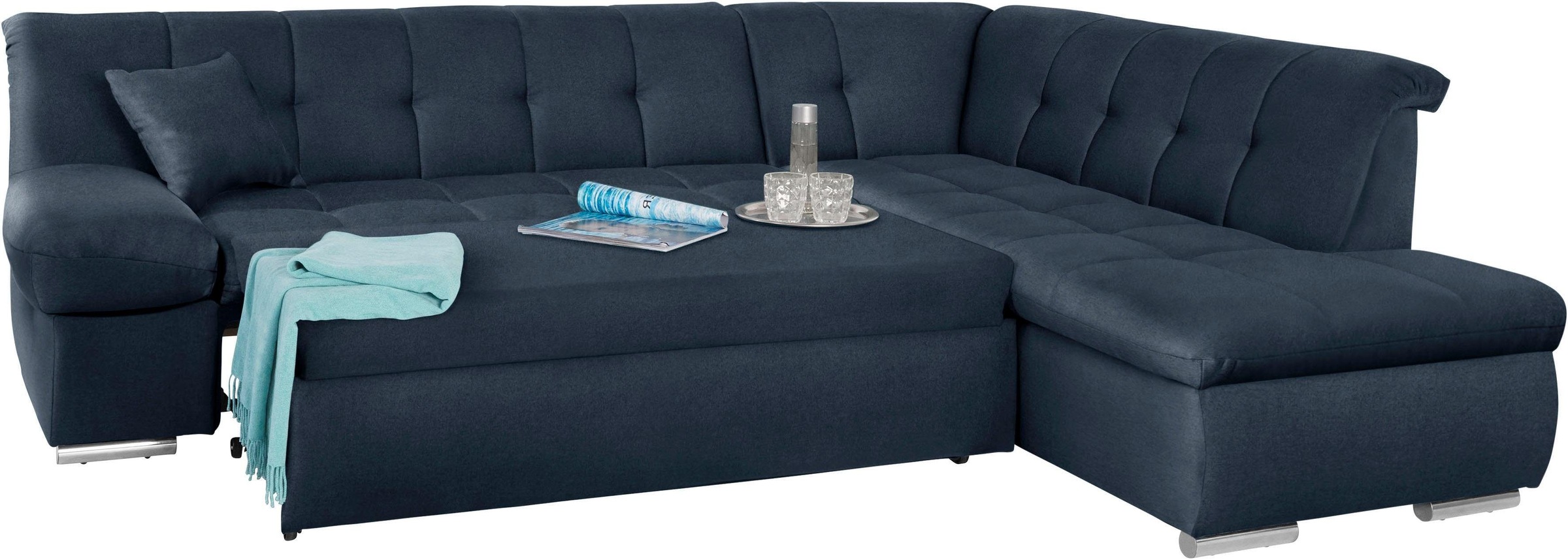 DOMO collection Ecksofa »Mona L-Form«, wahlweise mit Bett- und Armlehnfunktion