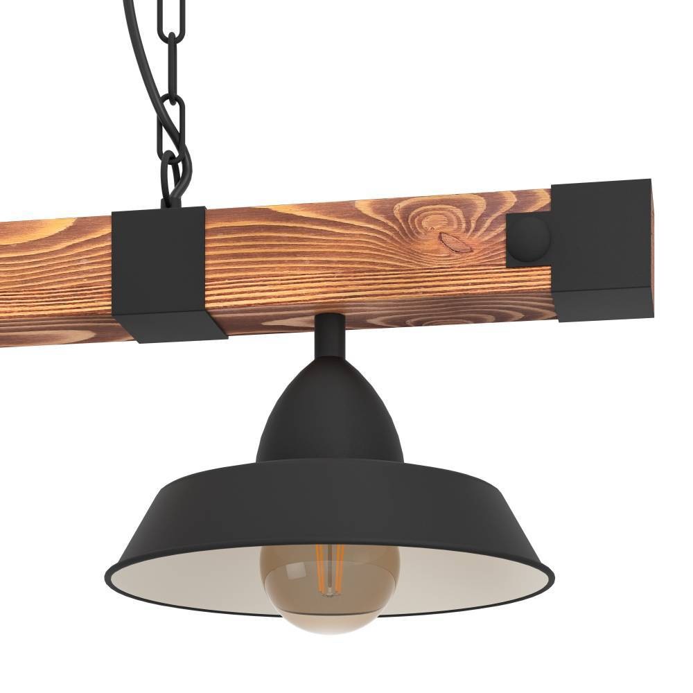 EGLO Hängeleuchte »OLDBURY«, 3 flammig, Leuchtmittel E27 | ohne Leuchtmittel, Vintage Pendelleuchte, Schwarz, braun, E27, 118 cm, FSC zertifiziert