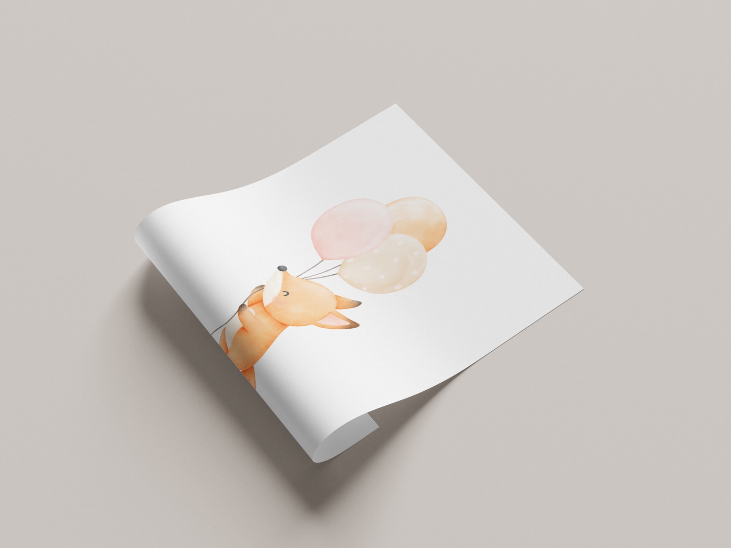 Lüttenhütt Bild mit Rahmen »oder Poster, Fuchs mit Luftballons«, Fantasy-Füchse-Luftballon-Tiere, (1 St.), HD Premium Druck