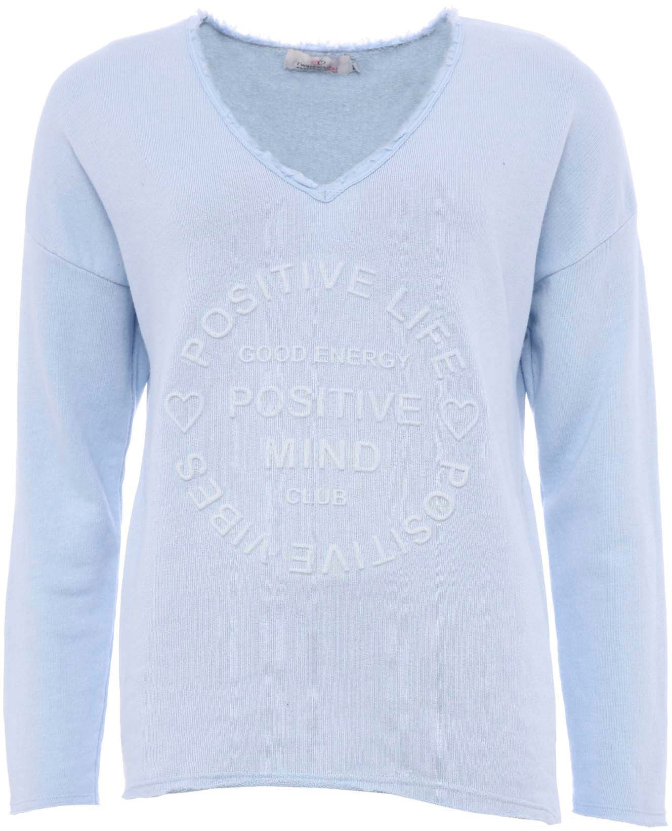 Sweatshirt »Sweatshirt BW "Positive Mind"«, Sweatshirt im Used-Look mit V-Ausschnitt...