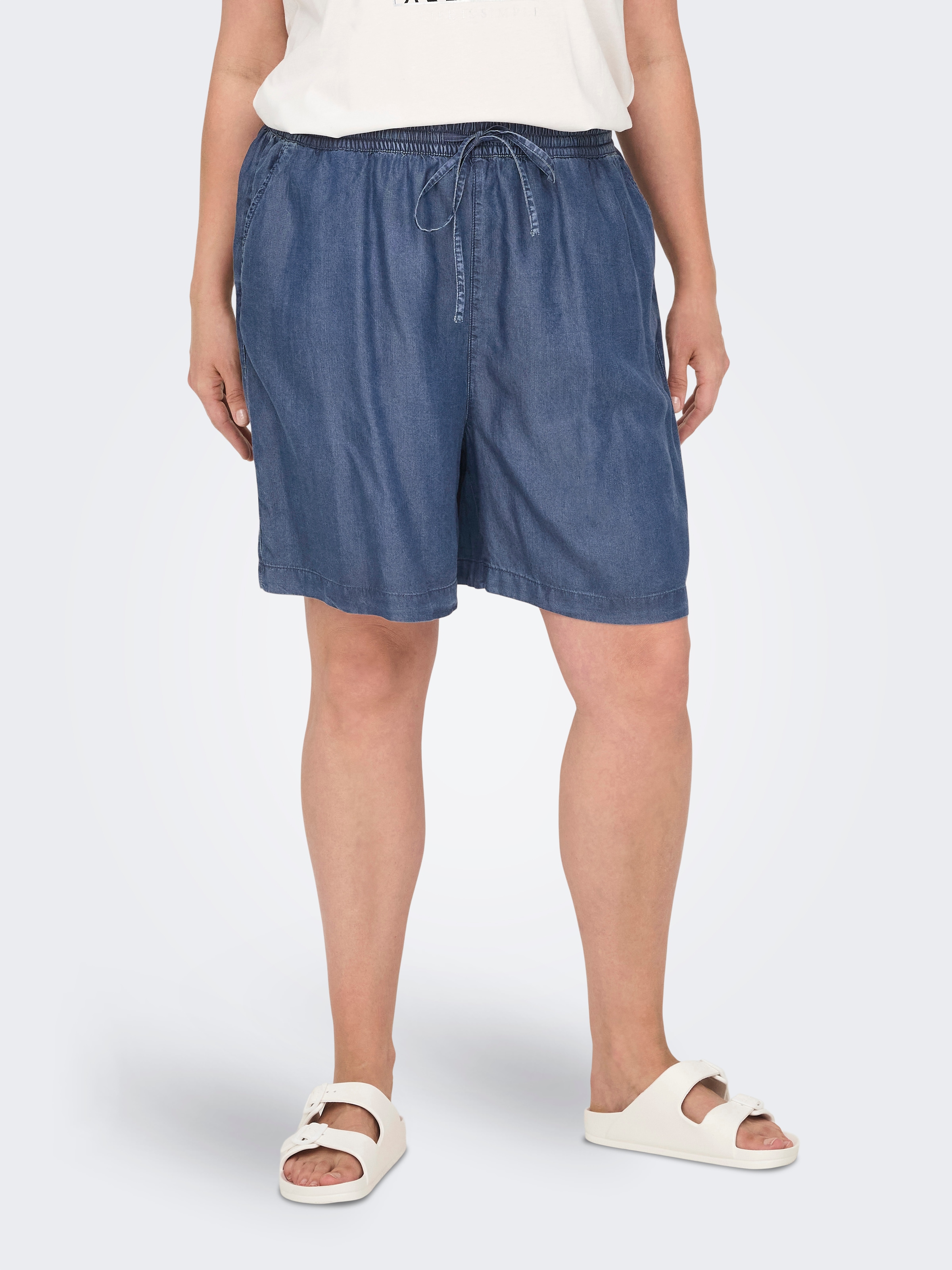 ONLY CARMAKOMA Shorts »CARPEMA LIFE LYOCELL DNM SHORTS YOK«, in Denim Optik