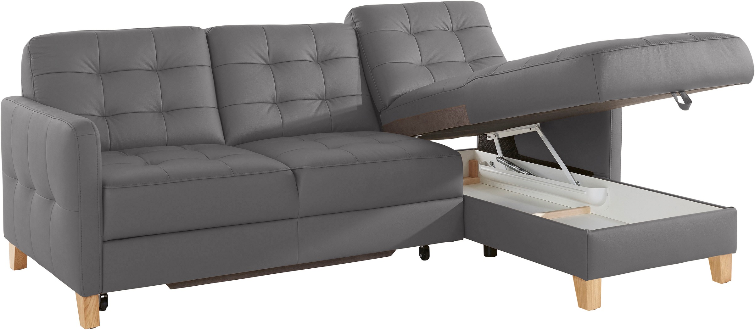 exxpo - sofa fashion Ecksofa »Elio, kompakt und komfortabel, bequem und zeitloses Design, L-Form«, wahlweise mit Bettfunktion