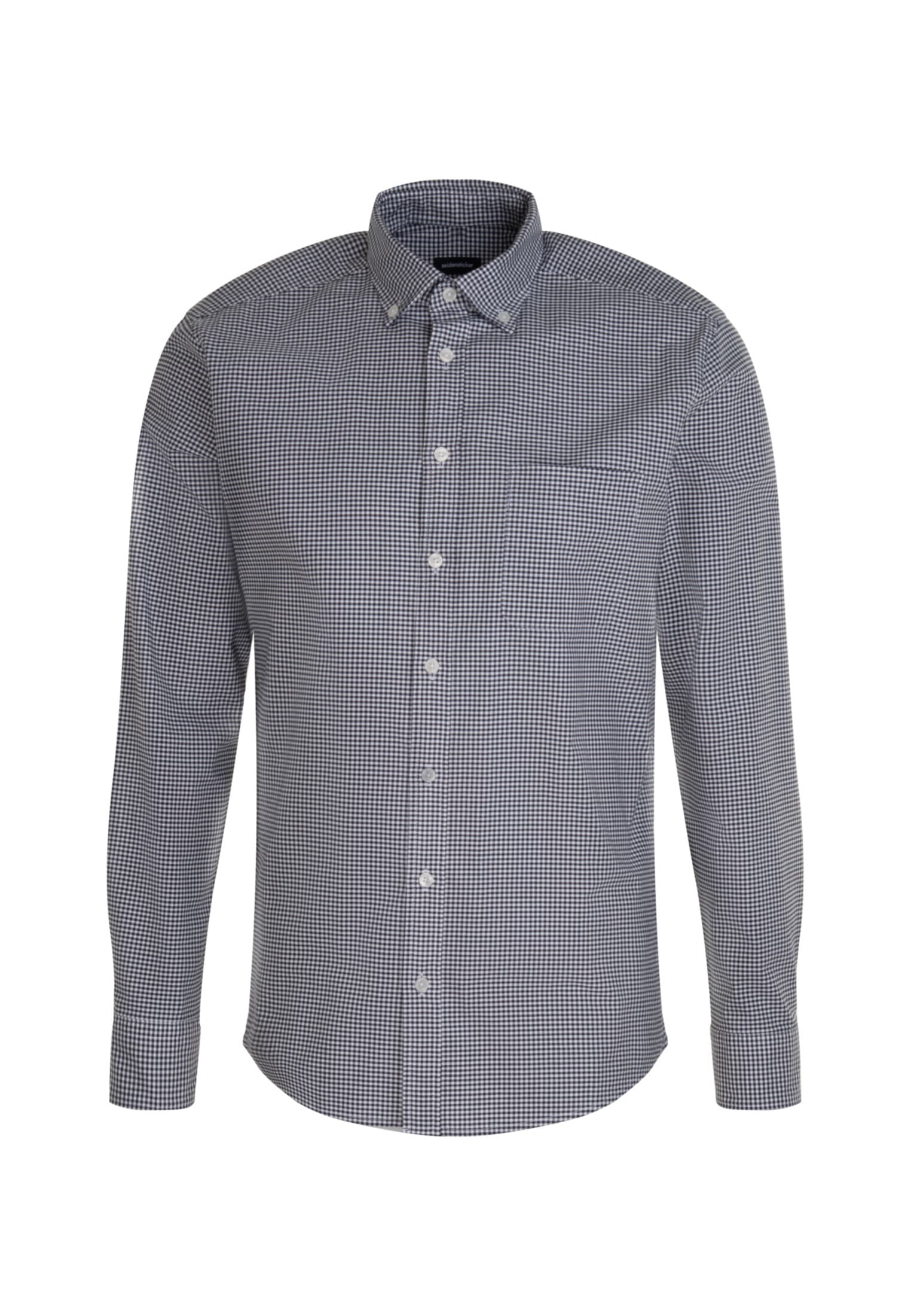 seidensticker Businesshemd »Schwarze Rose« Regular 1/1 Button-Down-Kragen Karo