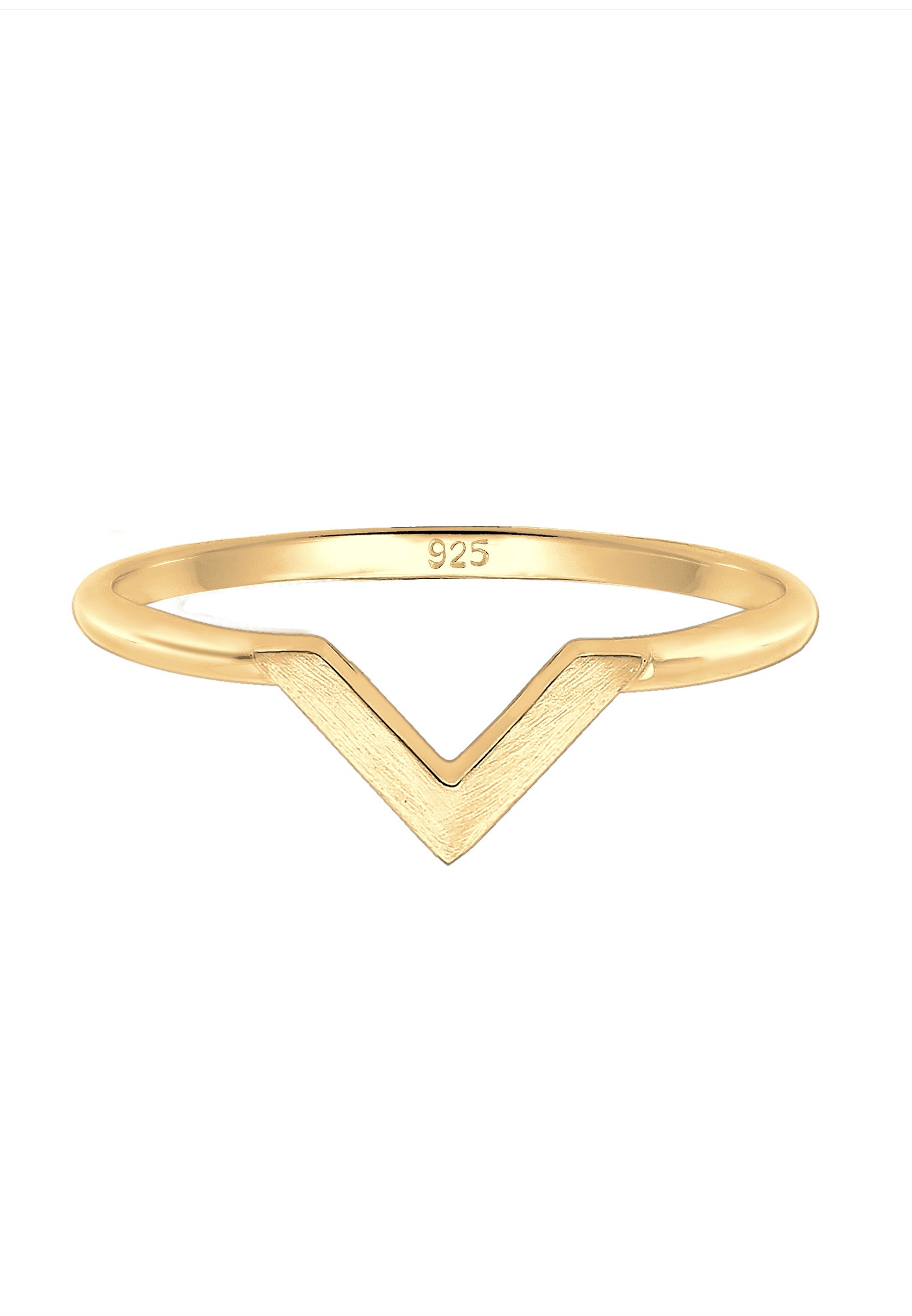 Elli Silberring »Ring V-Form Matt Basic 925 Silber«