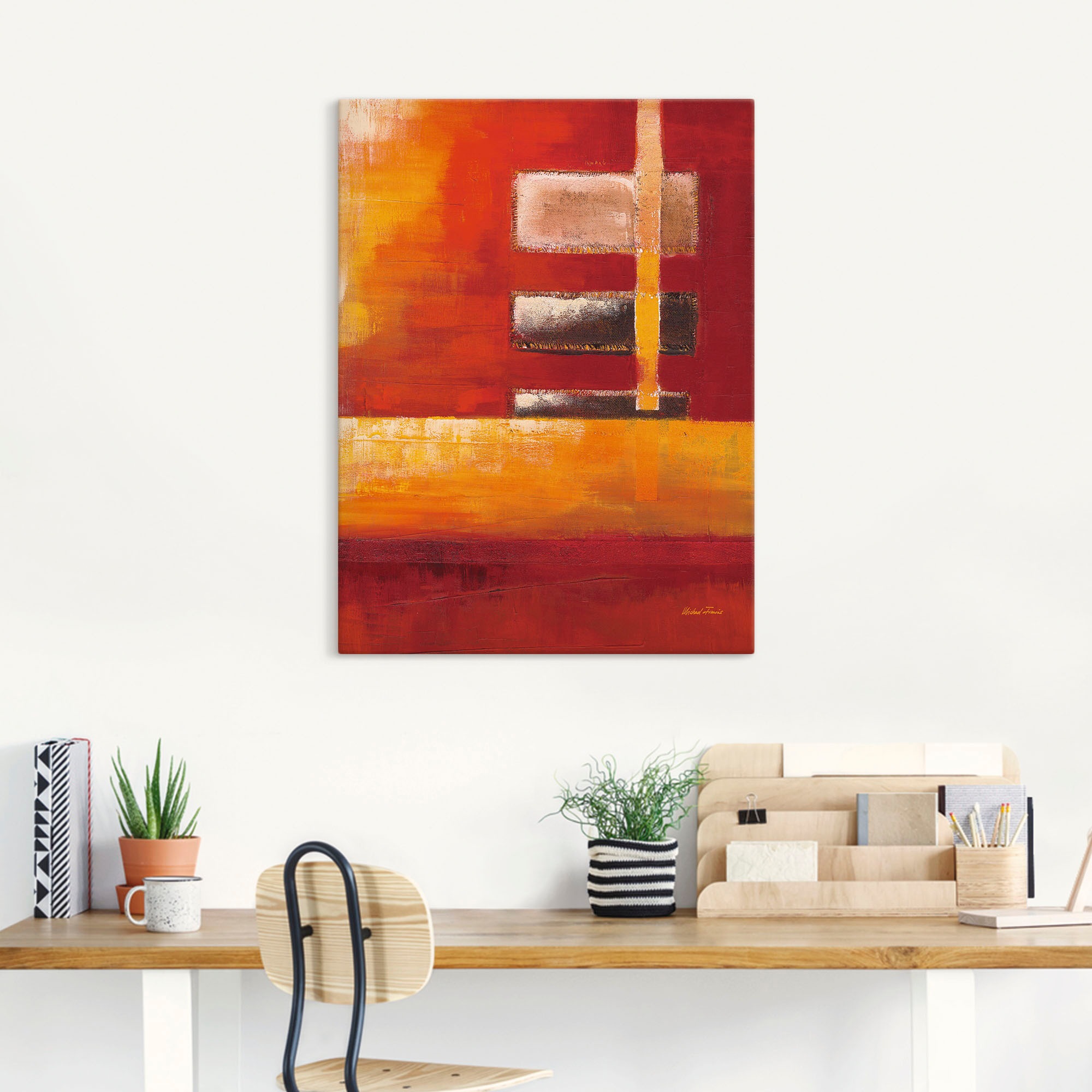 Artland Leinwandbild »Felder II - Abstrakt« Muster 1 Stk. tlg. auf Keilrahmen gespannt