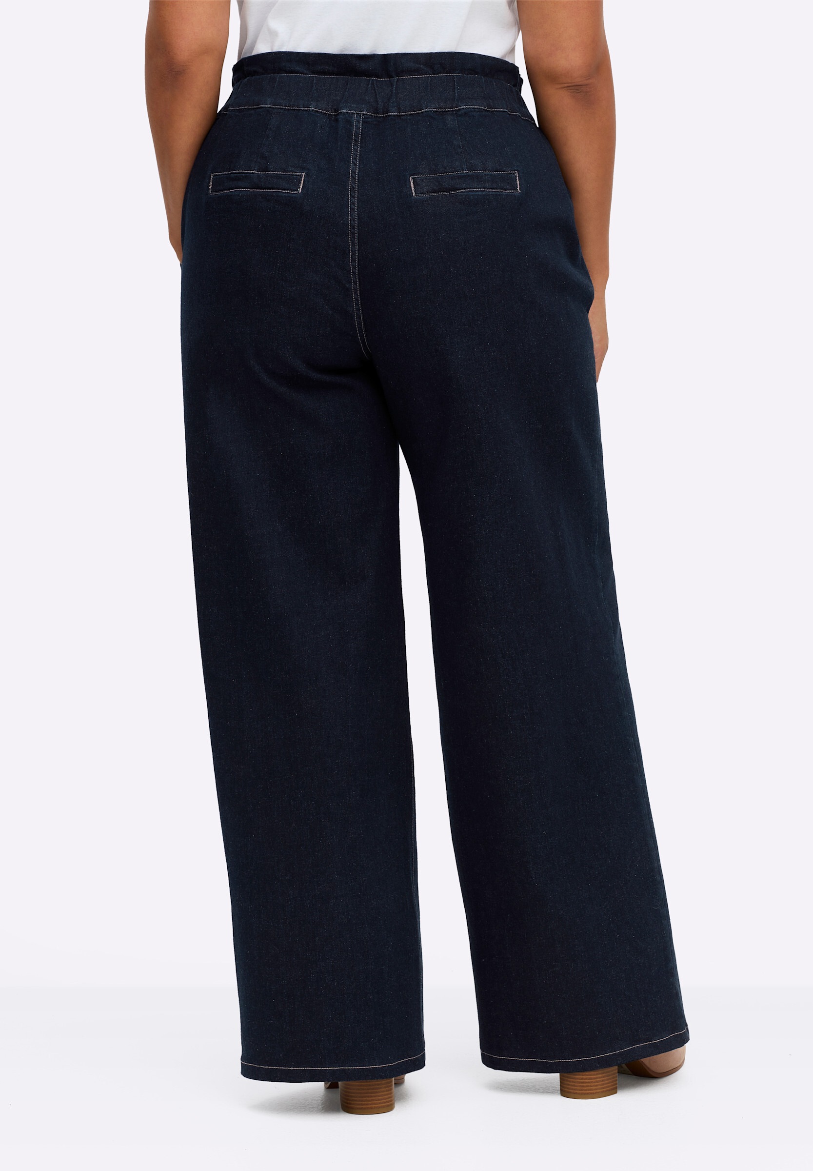 Sheego Schlupfjeans »Jeans Jeans in Paperbag-Optik, mit Bindeband«