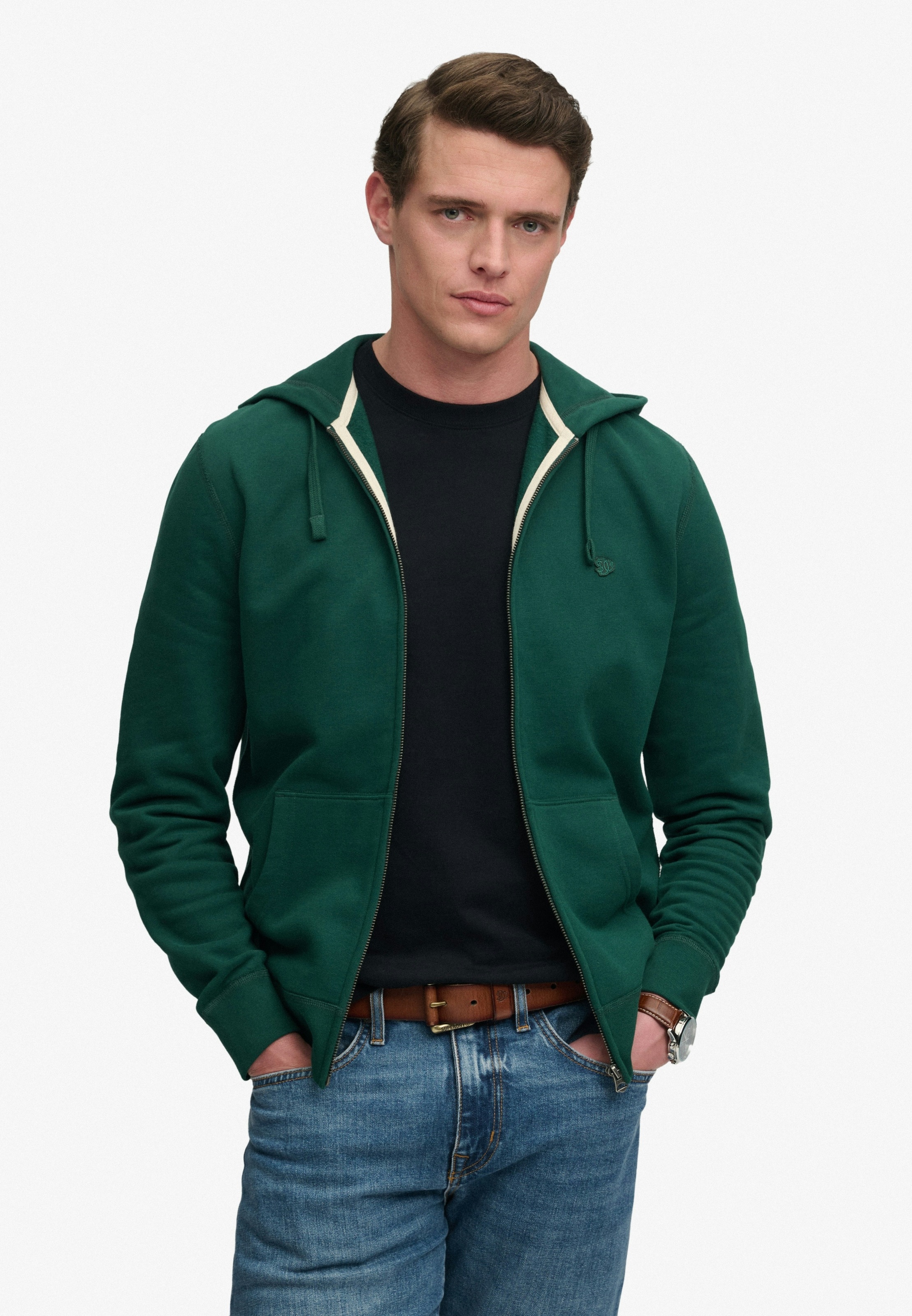 Superdry Kapuzensweatjacke »ESSENTIAL SDCO LOGO ZIPHOOD« Baumwollmischung, regular fit