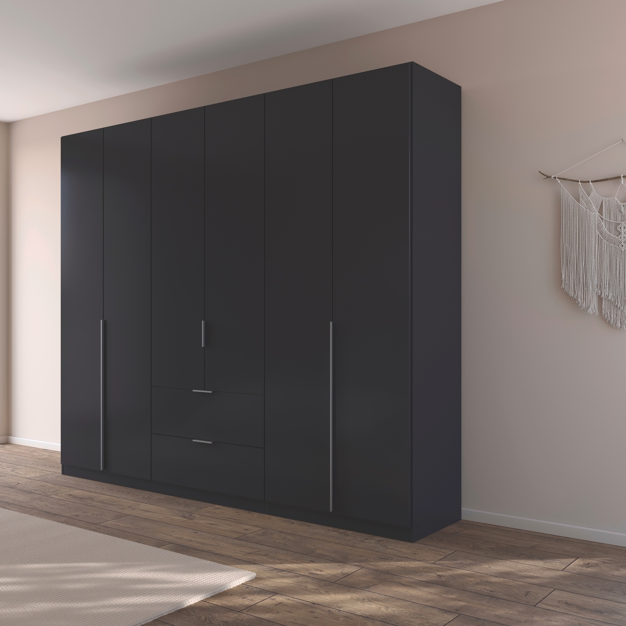 rauch Drehtürenschrank »Kleiderschrank Schrank Garderobe AGORDO mit Dekor- oder Hochglanzfront«, (in zwei Griff-Farben mit Dekor- oder Hochglanzfront), mit Außenschubkästen, in 6 Breiten und 2 Höhen MADE IN GERMANY