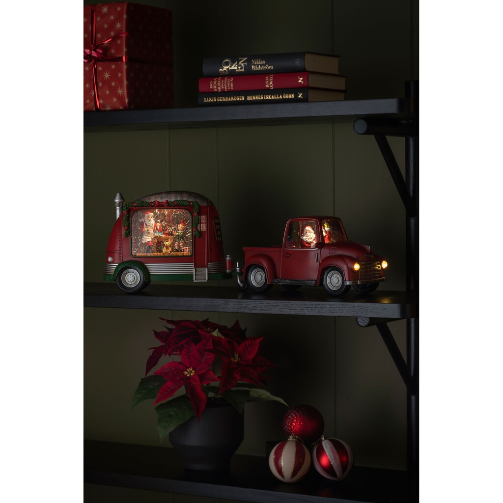 KONSTSMIDE LED Laterne, LED-Modul, 1 St., Warmweiß, LED "Pick-up mit Weihnachtsmann", wassergefüllt