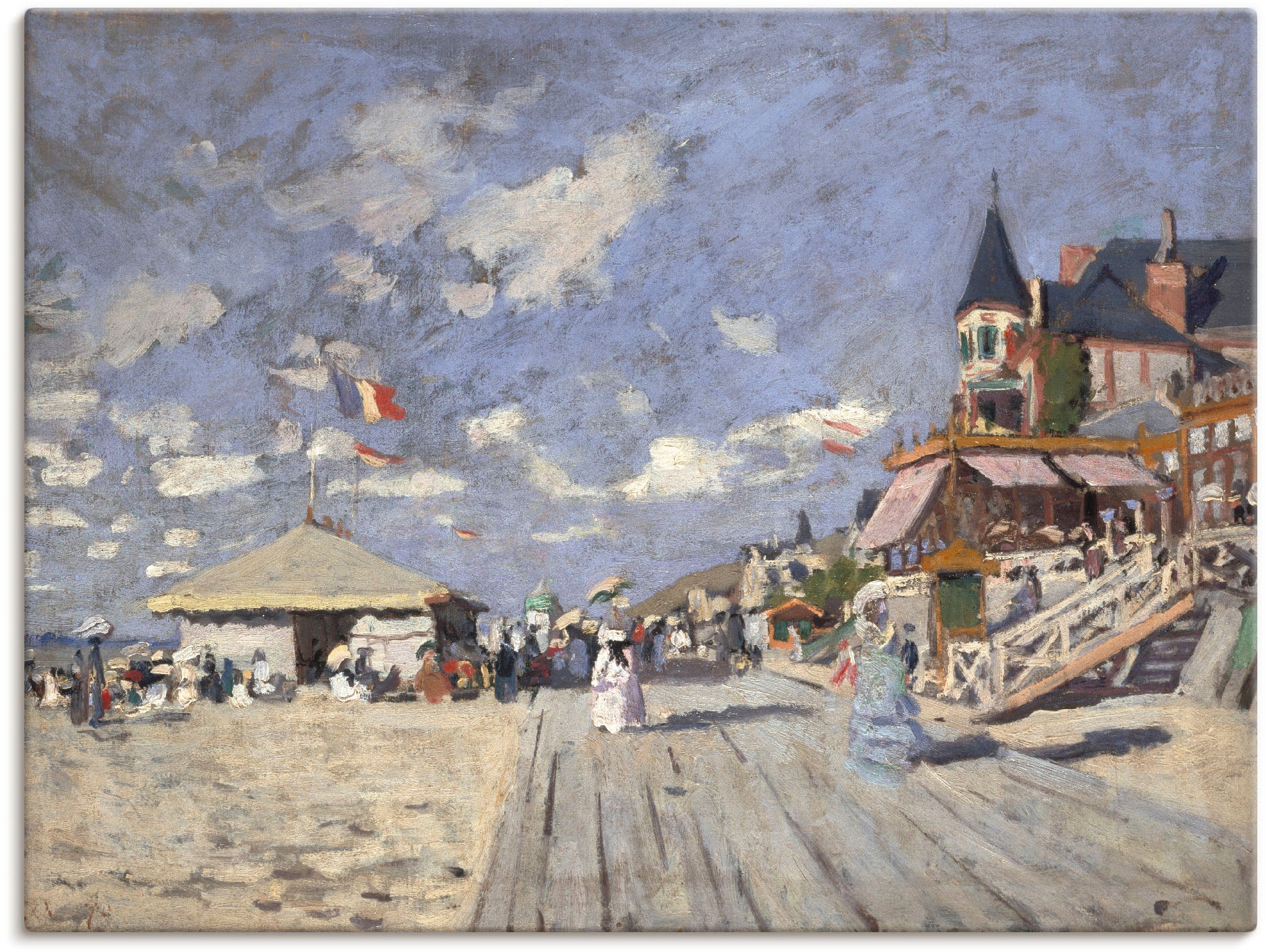 Artland Wandbild »Am Strand von Trouville. 1870.«, Frankreich, (1 St.), in vielen Größen & Produktarten -Leinwandbild, Poster, Wandaufkleber / Wandtattoo auch für Badezimmer geeignet