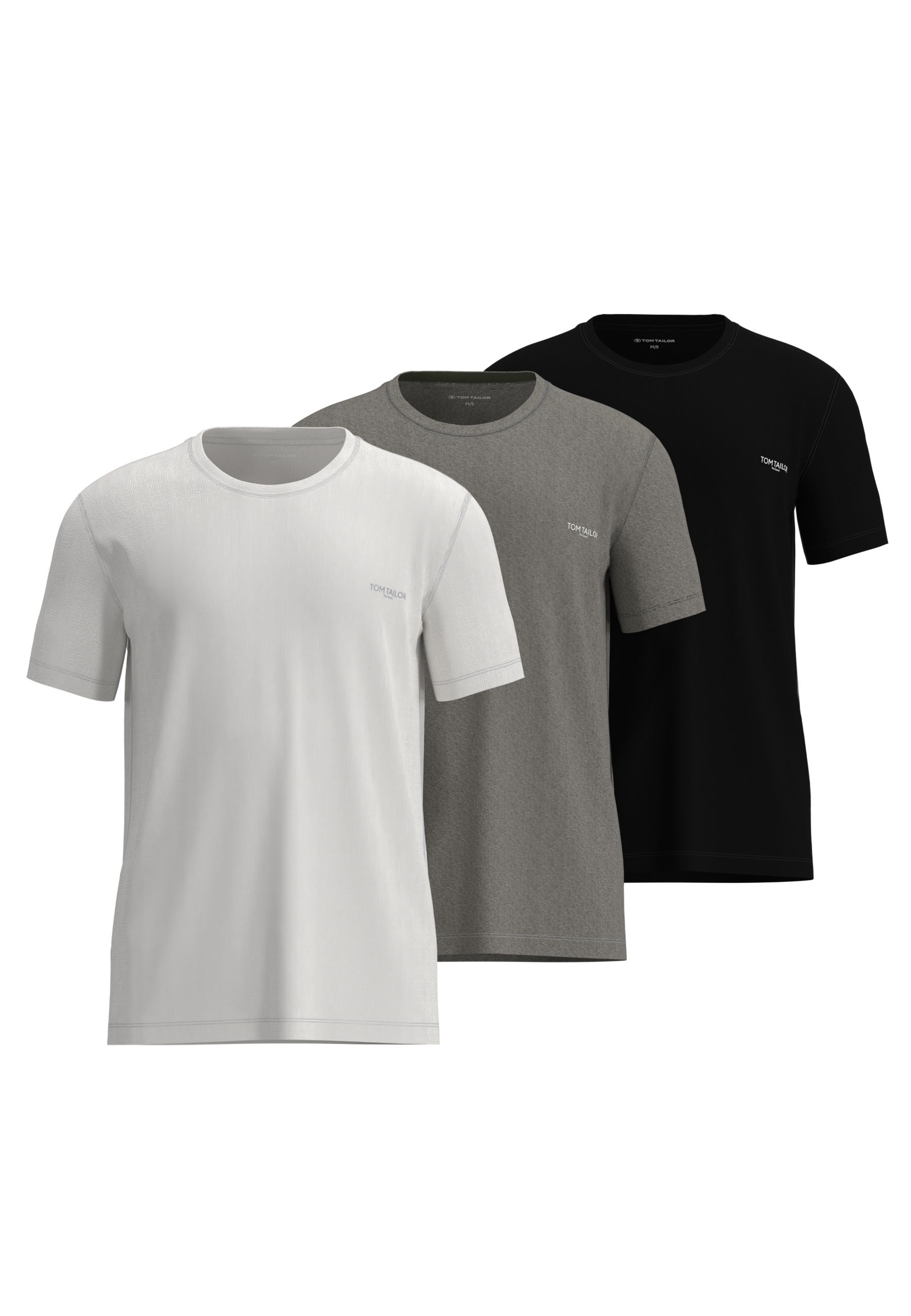 TOM TAILOR T-Shirt 3er Pack,  lässiger Casual-Stil
