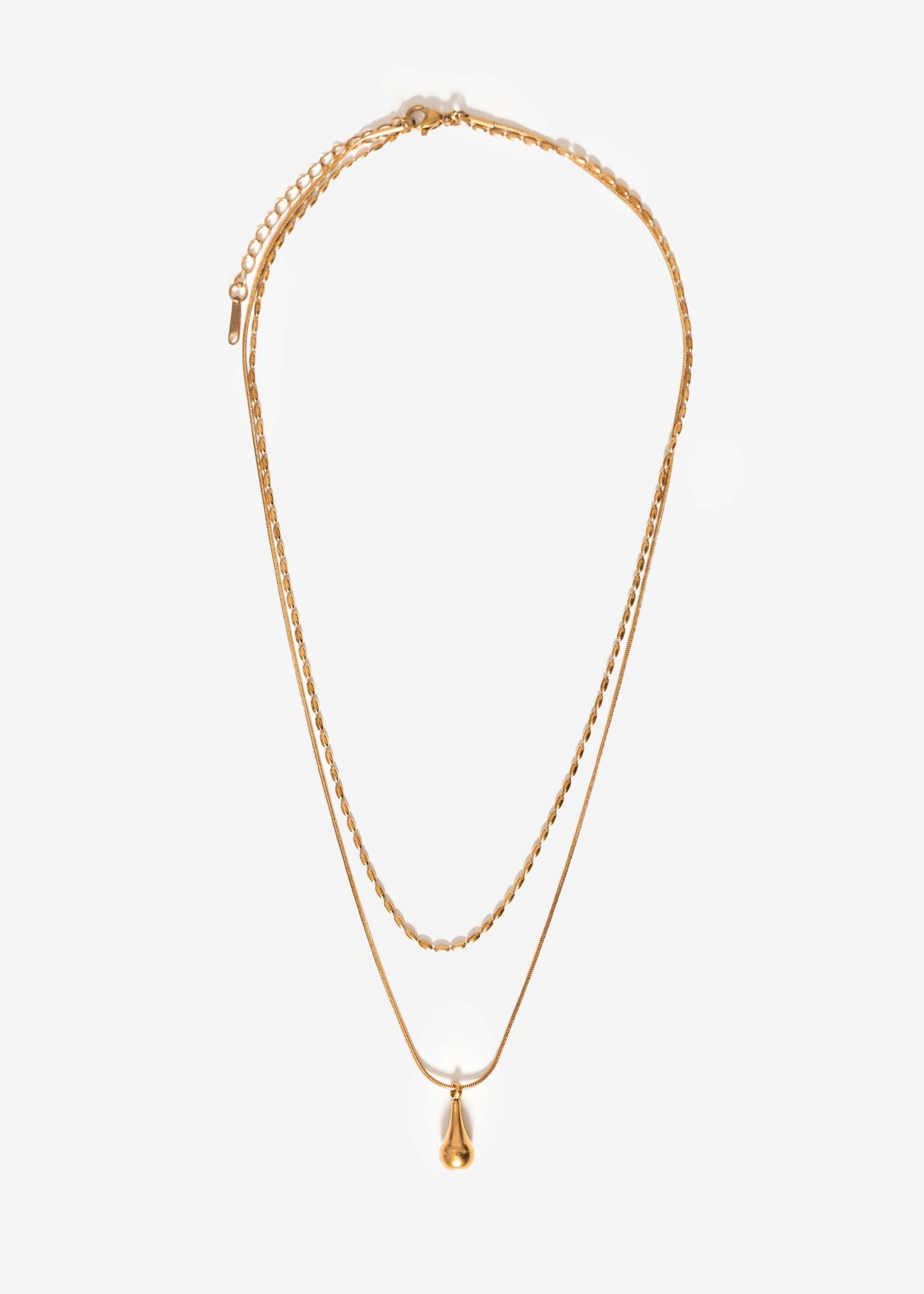 SASSYCLASSY Charm-Kette »Halsketten Set mit Anhängern für Damen« Goldfarbene Layeringketten mit verstellbarem Verschluss
