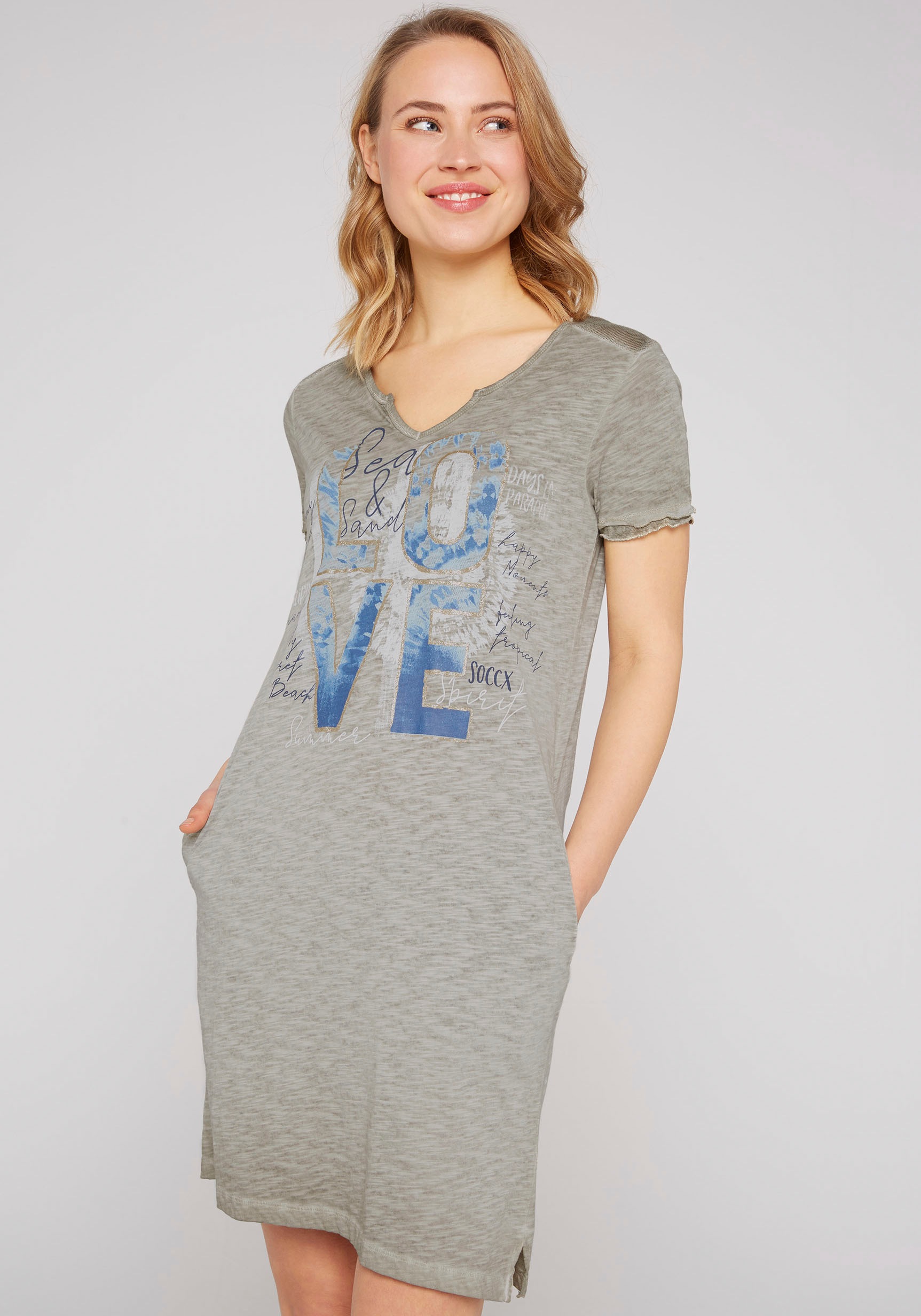 SOCCX Jerseykleid, mit Netzeinsatz an den Schultern