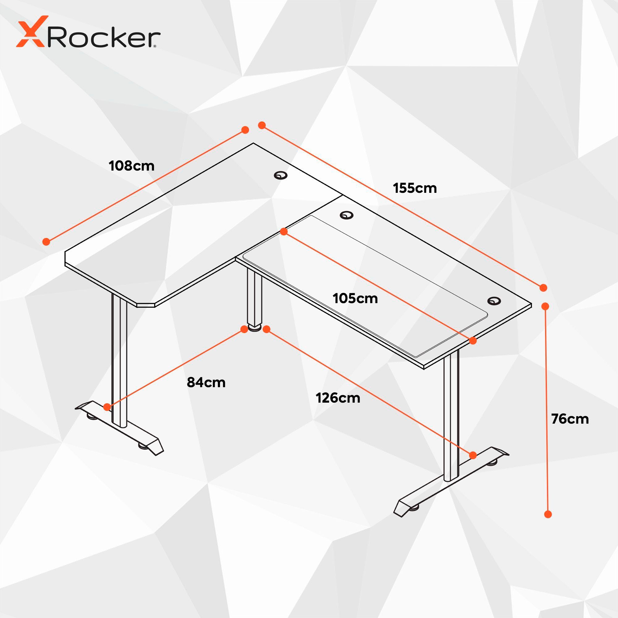 X Rocker Gamingtisch »Panther XL Ambi - Reversibler Gaming Eckschreibtisch in L-Form«