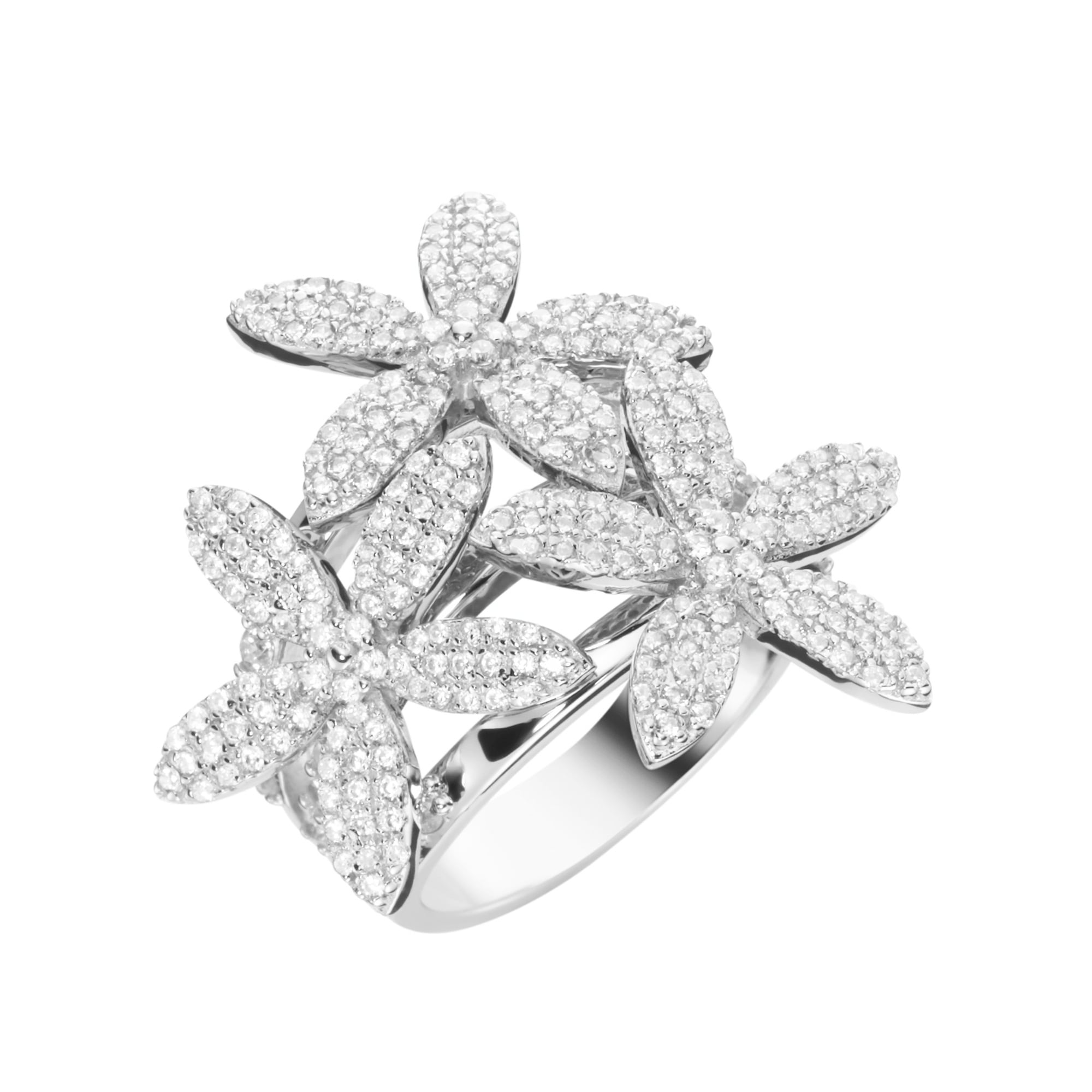 »Ring Silberring weißen MARTELLO mit OTTOversand Zirkonia, 925« Silber MILANO GIORGIO Blüten bei