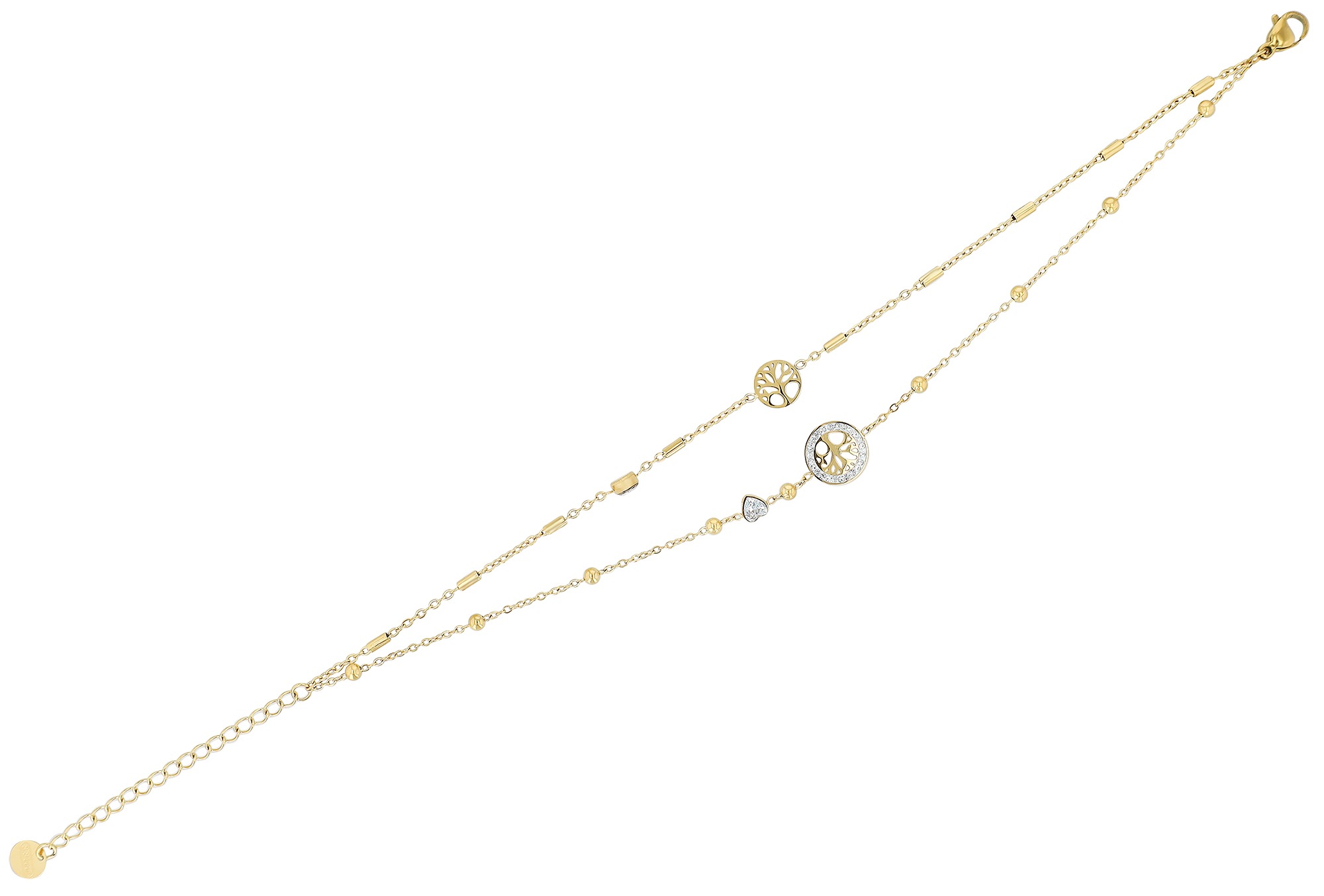 Adelia´s Armband »Damen Armband ¿ Lebensbaum aus Edelstahl mit Strass Steinchen 21 cm«