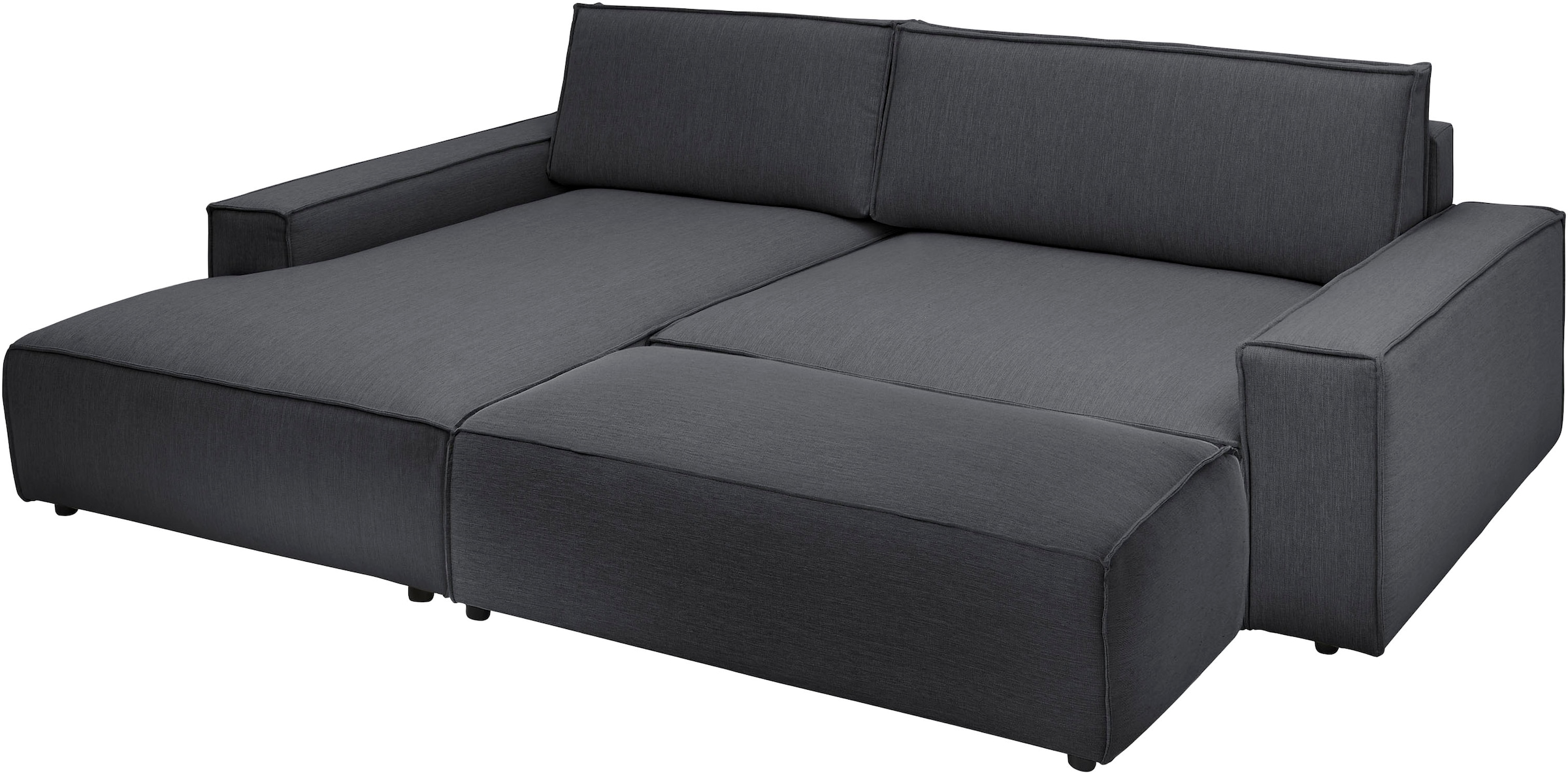 Home affaire Polsterecke »NEU: SHERWOOD XXL tief, L-Form mit Schlaffunktion, Big-Sofa mit Hocker«, (Set, 2 St.), stellbar zum Schlafsofa (Krokodilverbinder), Cord, Leinenoptik