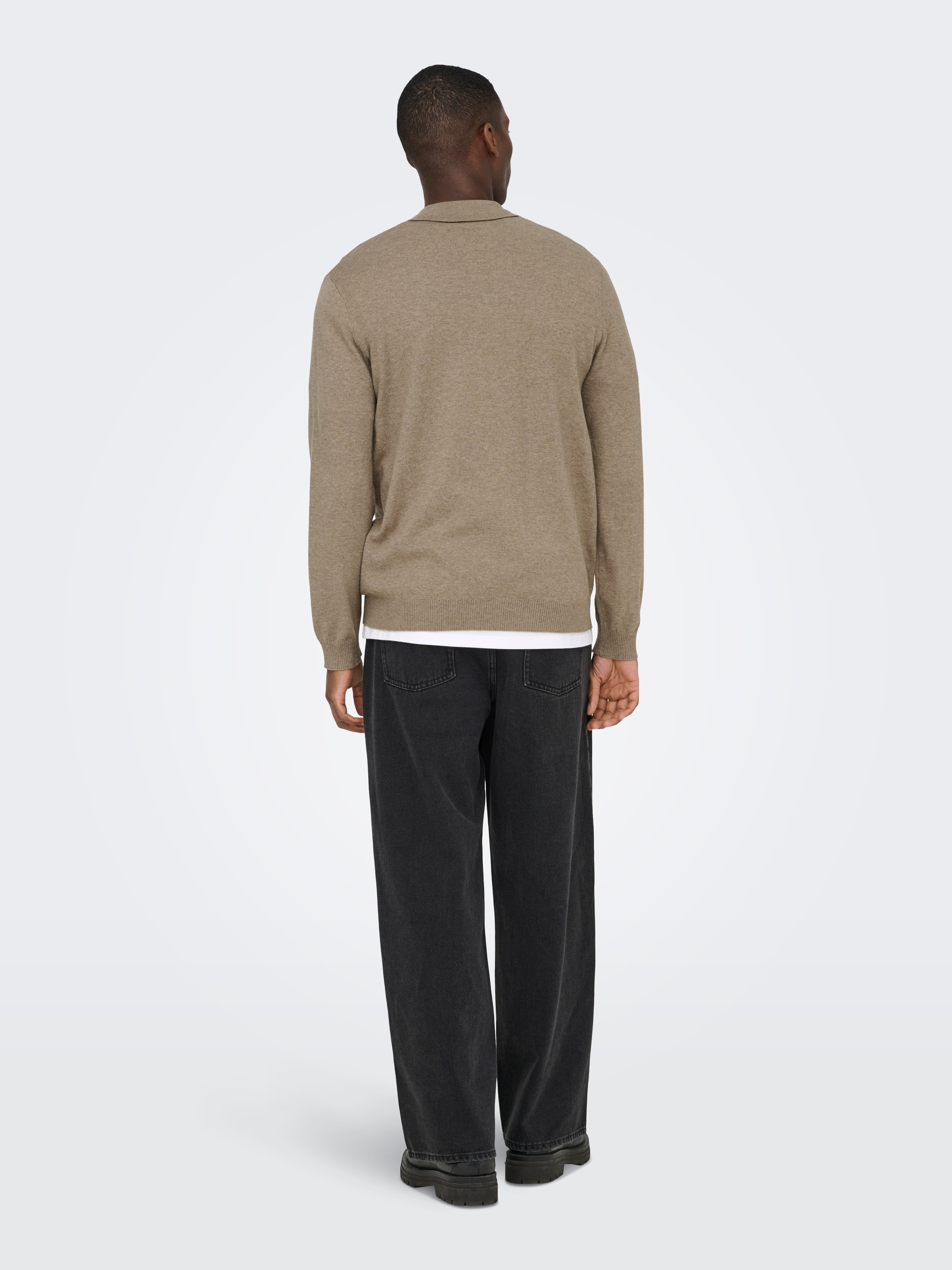 ONLY & SONS Polokragenpullover »ONSLOUI REG 12 LS MEL POLO KNIT«