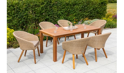 MERXX Garten-Essgruppe »Arrone«, (7 tlg.), 6 Sessel mit Tisch kaufen