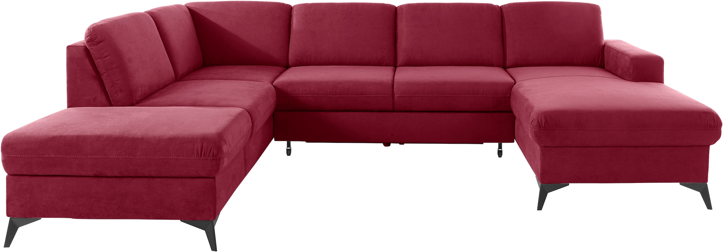 Home affaire Wohnlandschaft »Lolland U-Form« Wahlweise mit Bettfunktion und Stauraum, auch mit abwischbarem Bezug