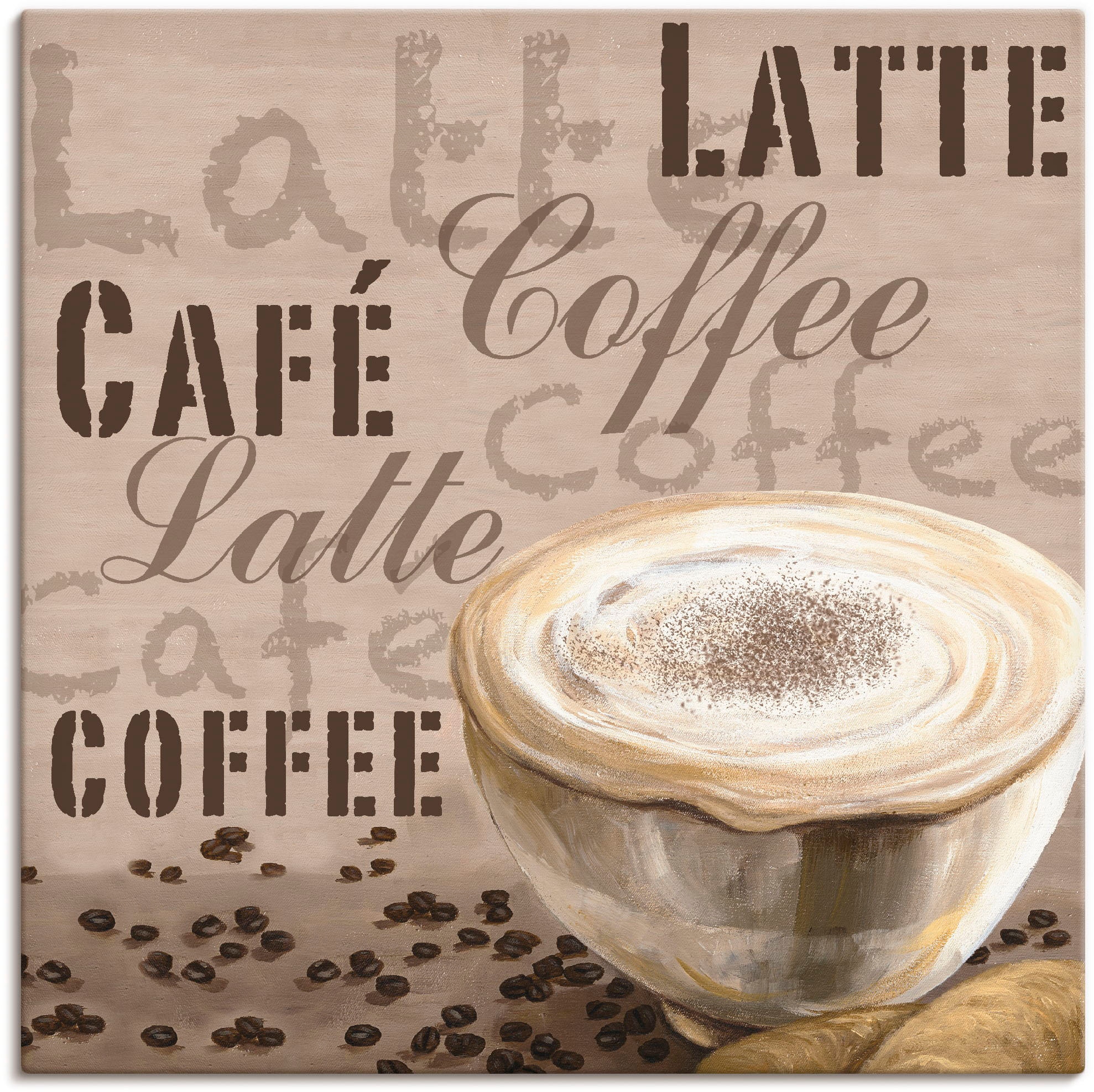 Leinwandbild »Milchkaffee«, Getränke, (1 St.), auf Keilrahmen gespannt