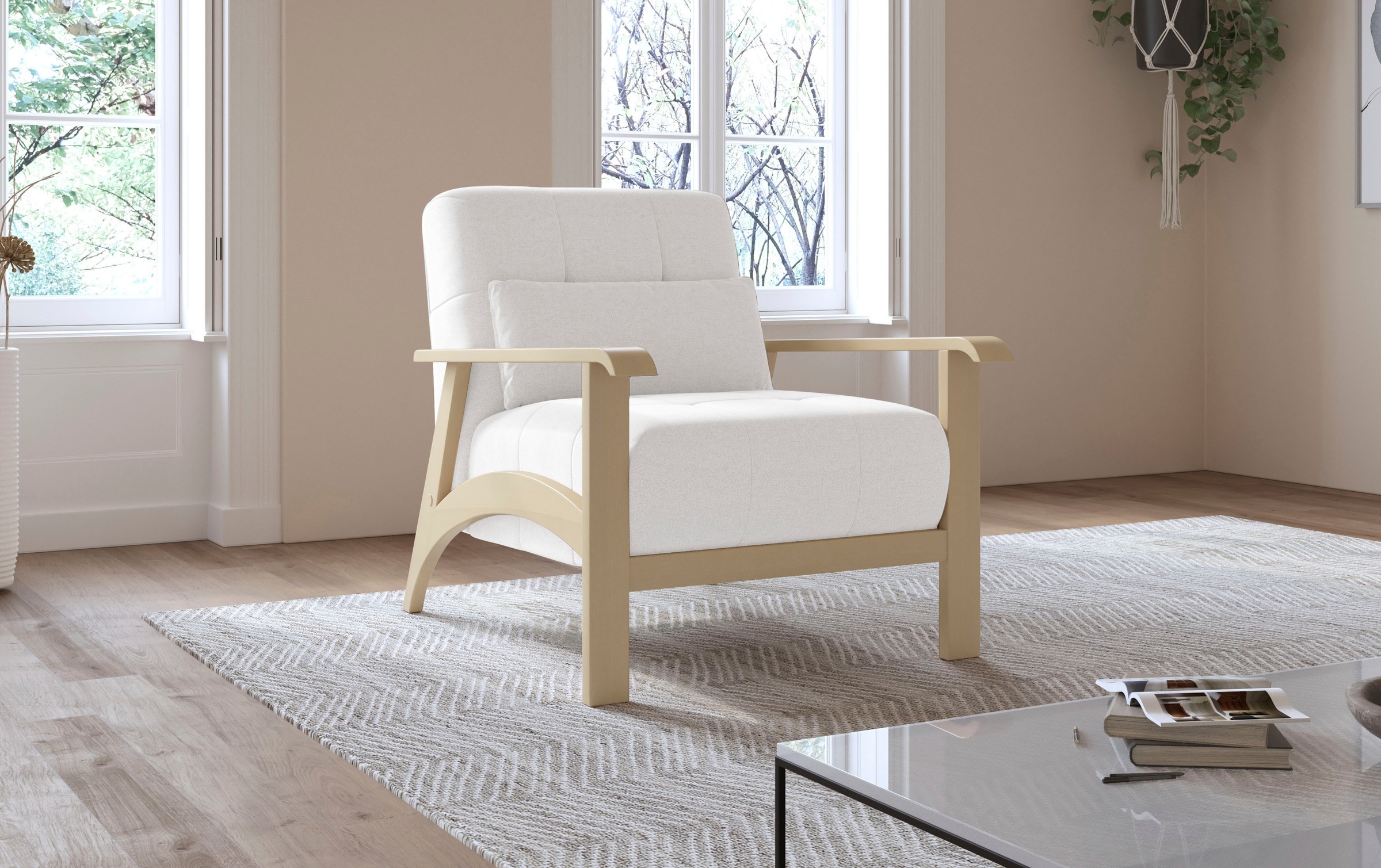 sit&more Sessel »Billund«, Armlehnen aus Buchenholz in natur, verschiedene Bezüge und Farben