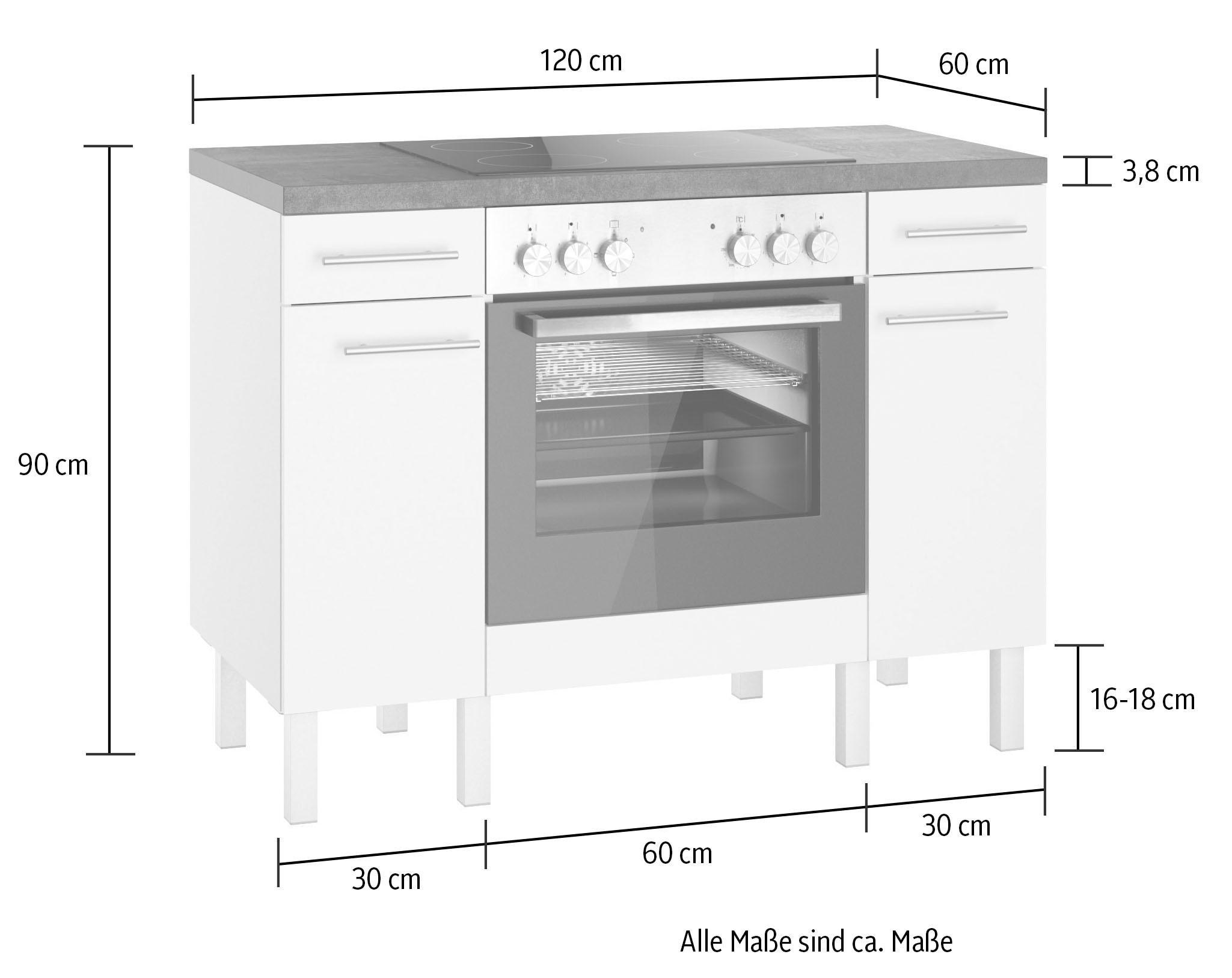Küche 120, OPTIFIT wahlweise bei mit Breite »Lilly«, E-Geräten OTTO
