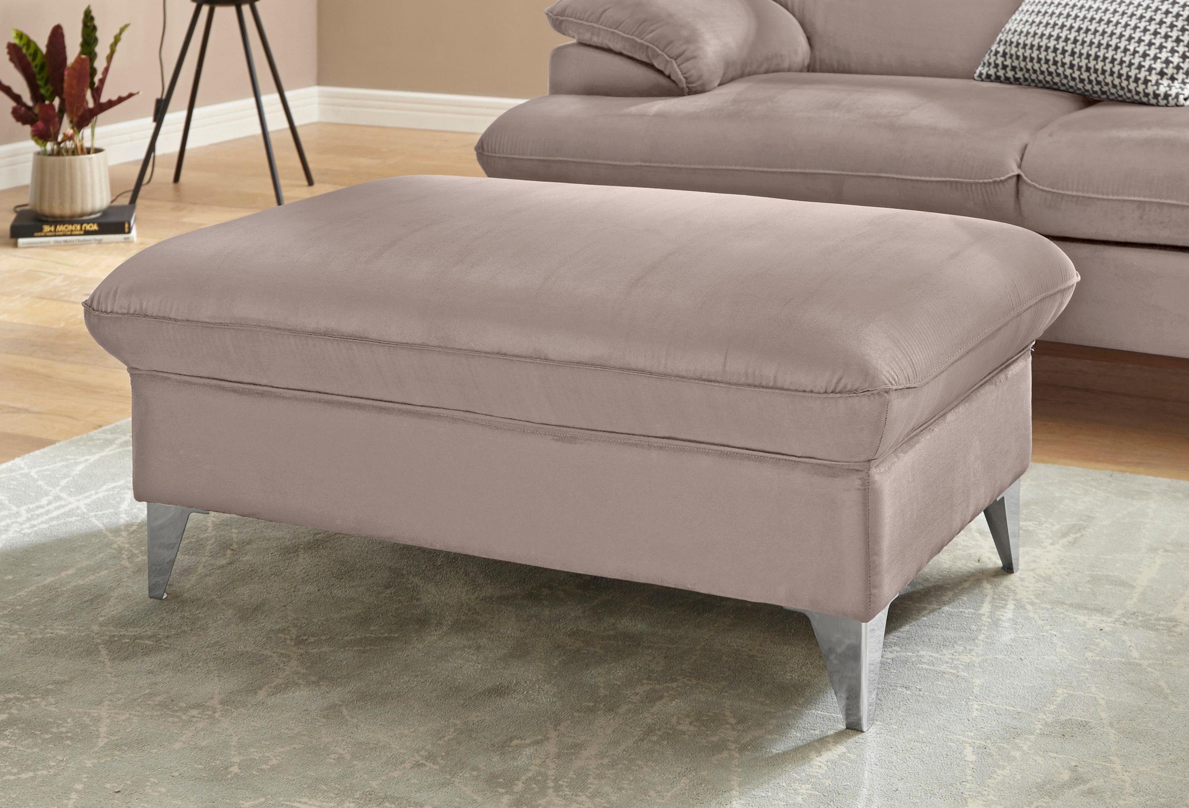 COTTA Polstergarnitur »Caluso L-Form«, Set bestehend aus: Ecksofa mit Kopfteilverstellung & Hocker