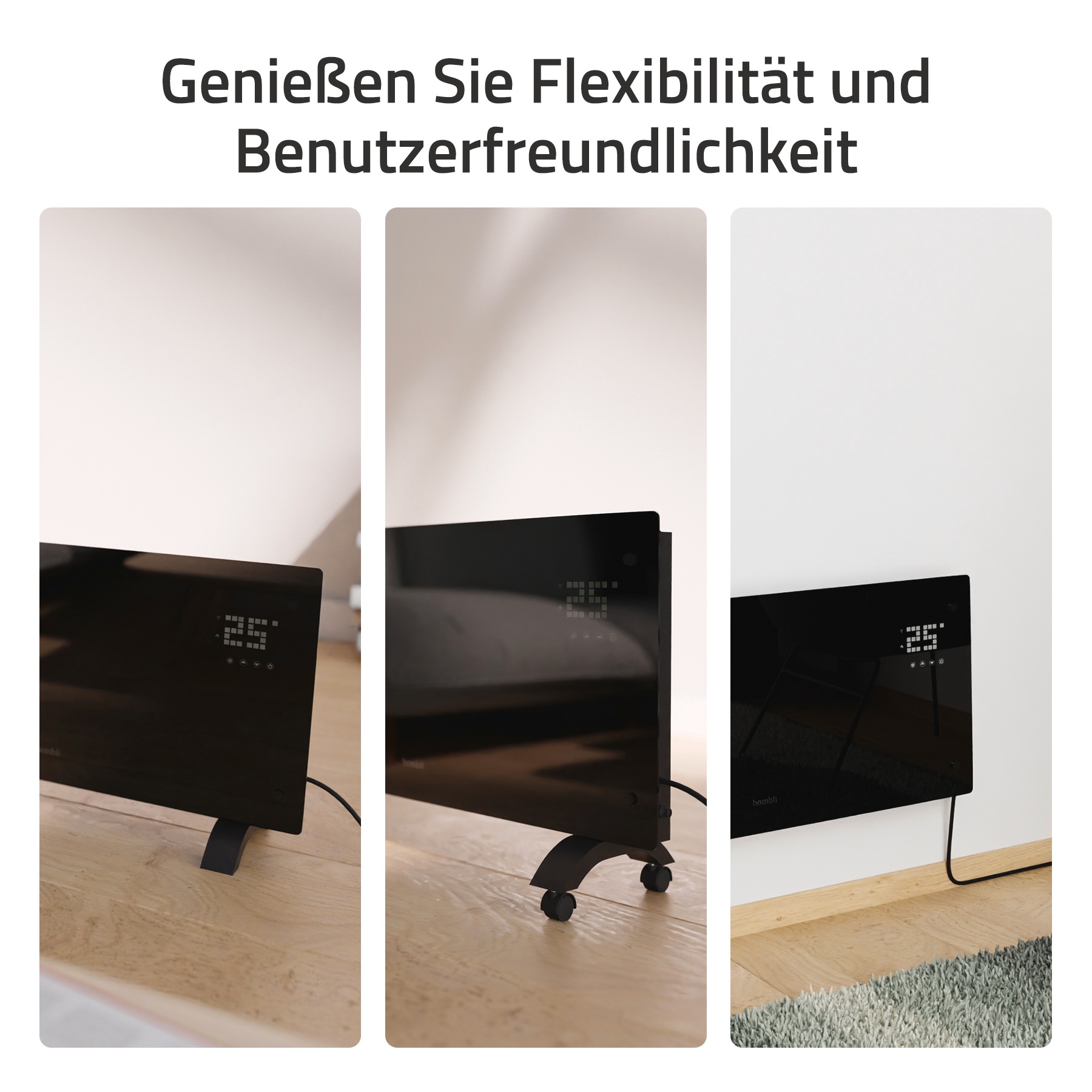 Hombli Smart-Home-Zubehör »Glass Convection Heater«, 2000 W