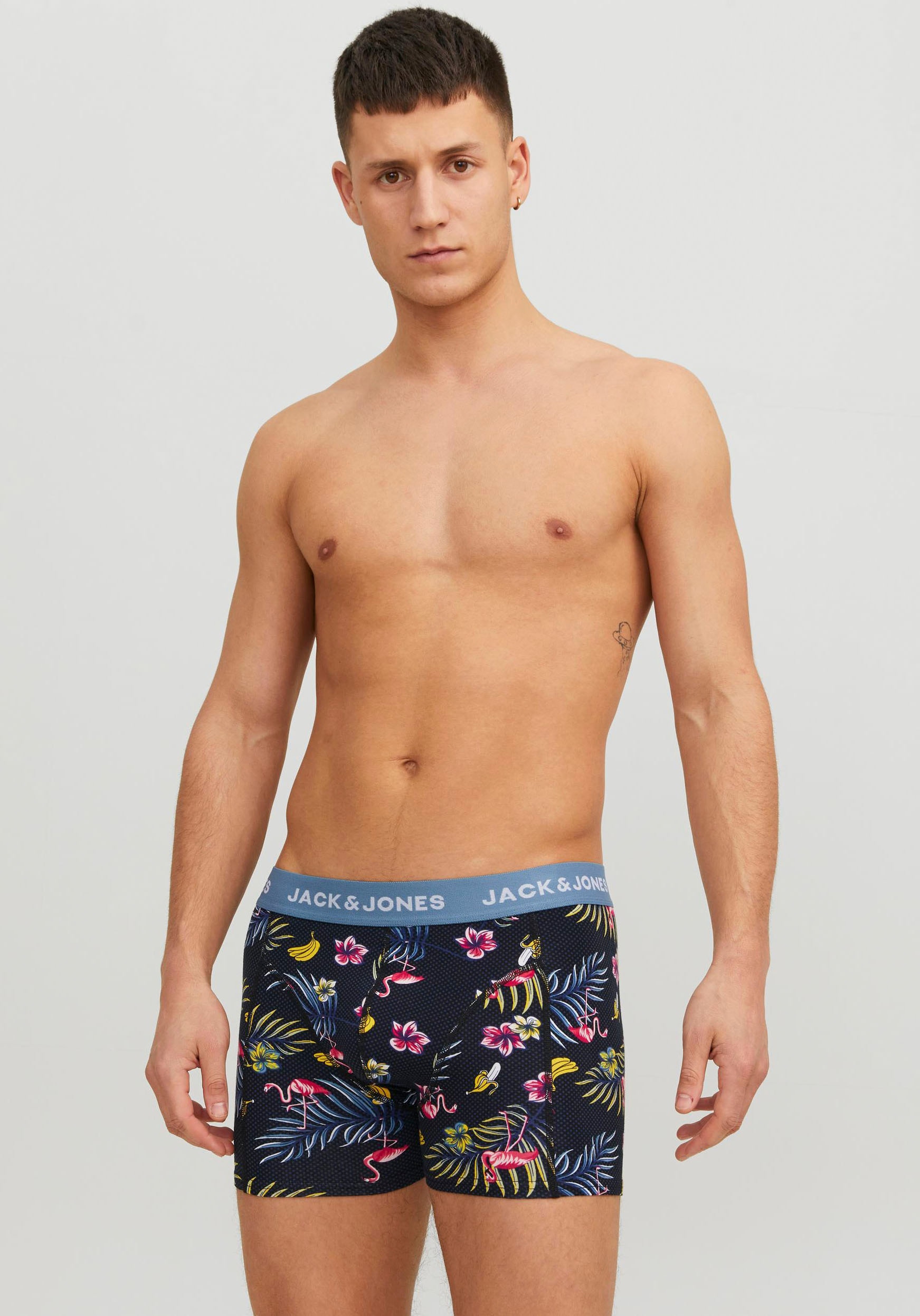 Jack & Jones Trunk »JACFLOWER BIRD TRUNKS 3 PACK NOOS«, (Packung, 3 St.)