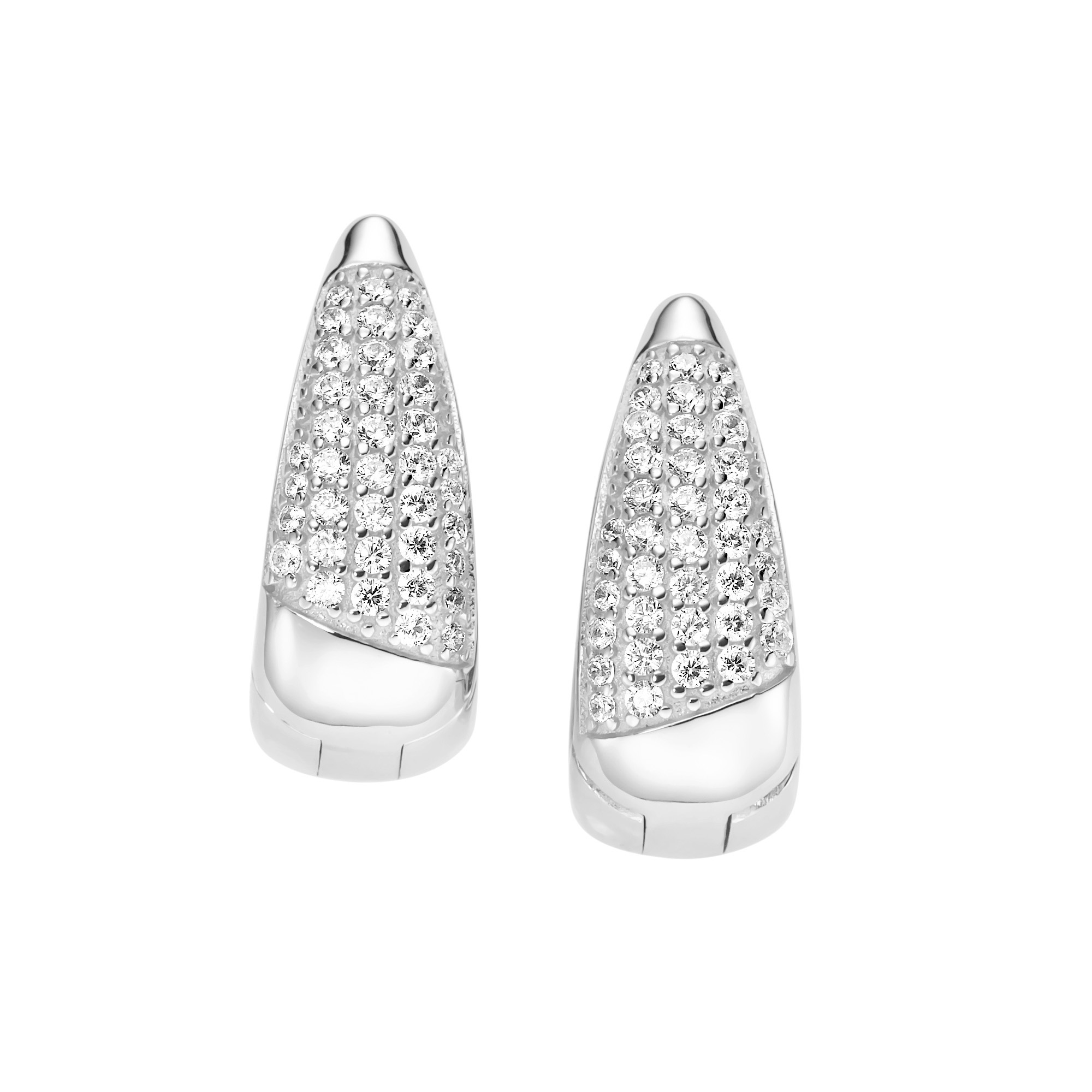 GIORGIO MARTELLO MILANO Paar Creolen »Klappcreolen ovale Form, mit Zirkonia, Silber 925«