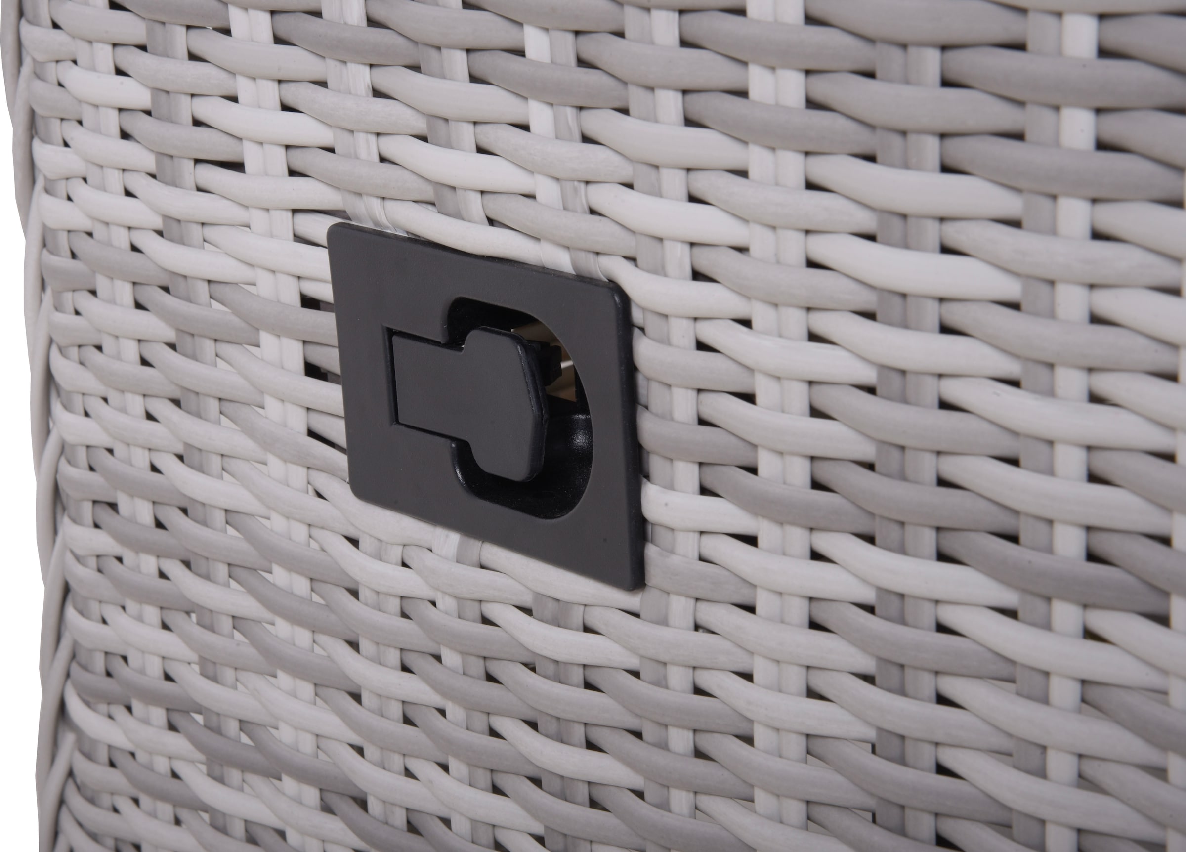 Garden Pleasure Garten-Essgruppe », Tischgruppe »LYON« grau« Set,  2 Sessel, 1 Bank, 2 Hocker, Tisch LxB: 122x72 cm, inkl Auflagen