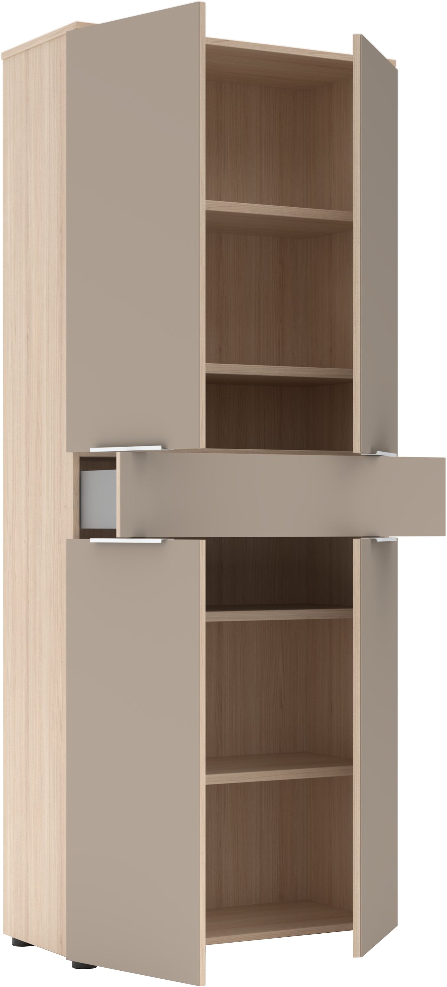 Innostyle Aktenschrank »Büroschrank Santorin, 80/198/38 cm ( B/H/T)« 1 Stk. tlg. 4 türig, 1 Schubkasten, Softclose, Klarglas, ABS Schutzkante