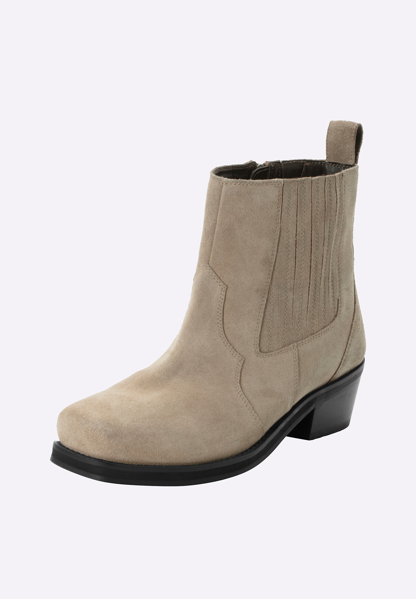Sheego Stiefelette »Stiefelette Cowboy Stiefelette aus Veloursleder«
