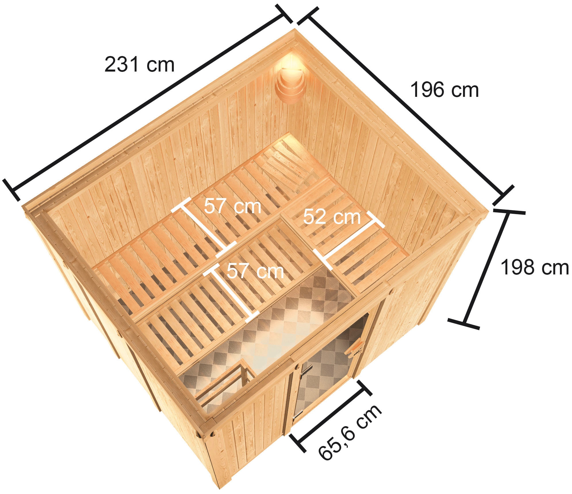 Karibu Sauna »Nybro« Ofen 9 KW externe Strg easy