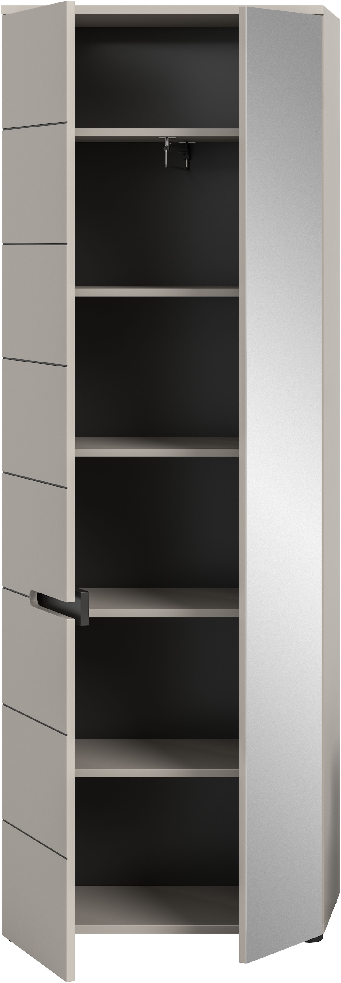 Home affaire Garderobenschrank »REHAT, TOPSELLER!, Höhe 190cm, 2 Türen, 6 Fächer, 1 Kleiderstange« in verschiedenen Farben erhältlich, 1 Stk. tlg. Garderobe, Flurschrank, Dielenschrank, Kleiderschrank, Garderobenmöbel