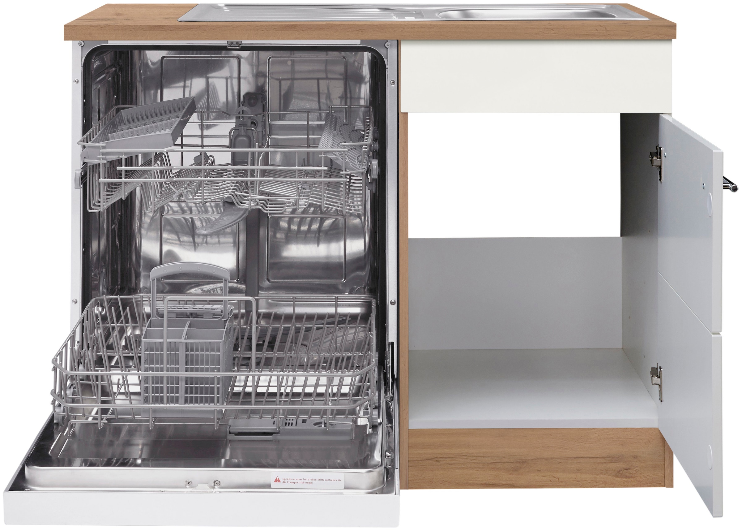 KOCHSTATION Spülenschrank »KS-Wien« Breite 110 cm, inkl. Möbelfront für teilintegrierbaren Geschirrspüler
