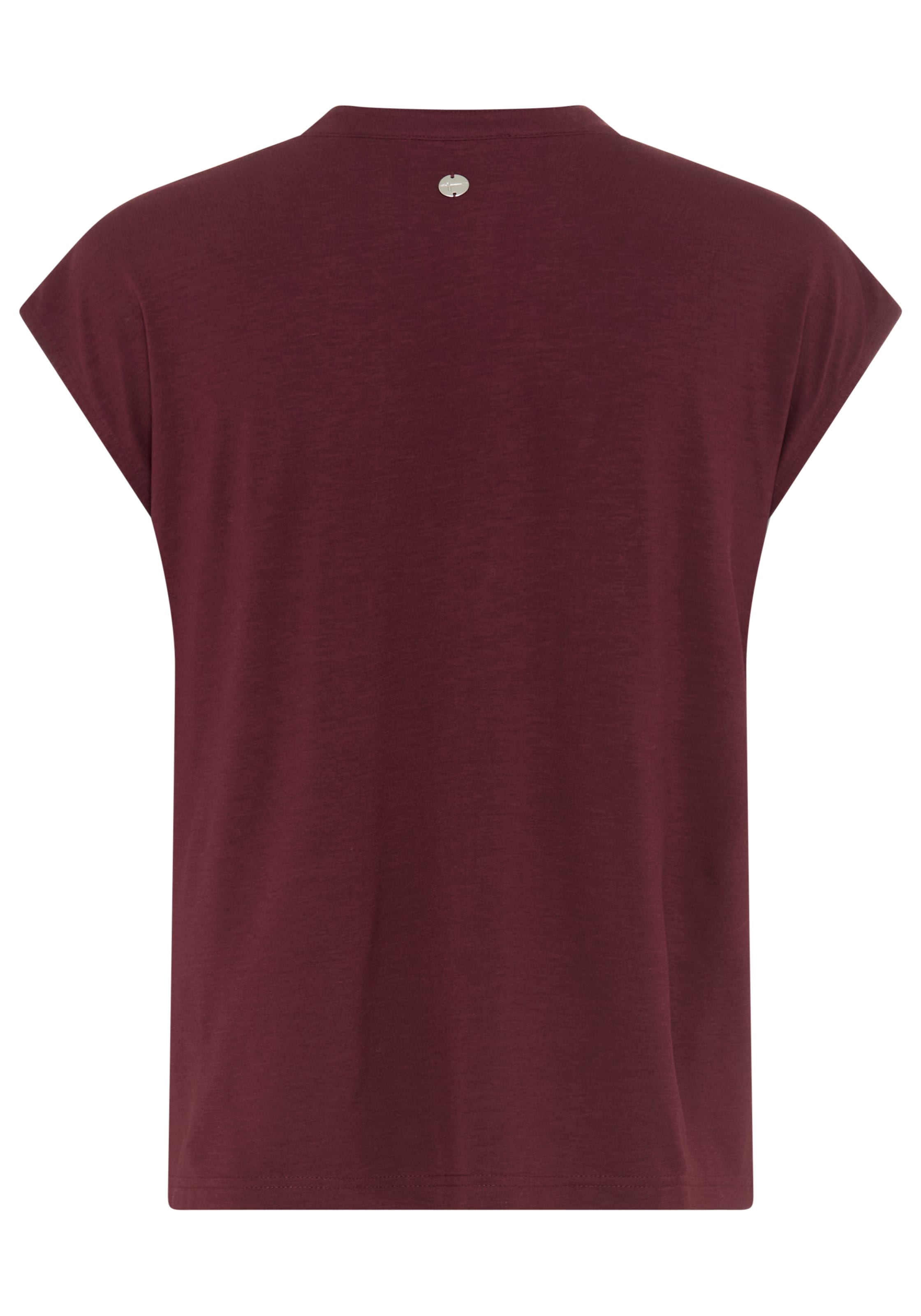 Tamaris Kurzarmshirt mit Knopfleiste und Stehkragen, elastisches Material