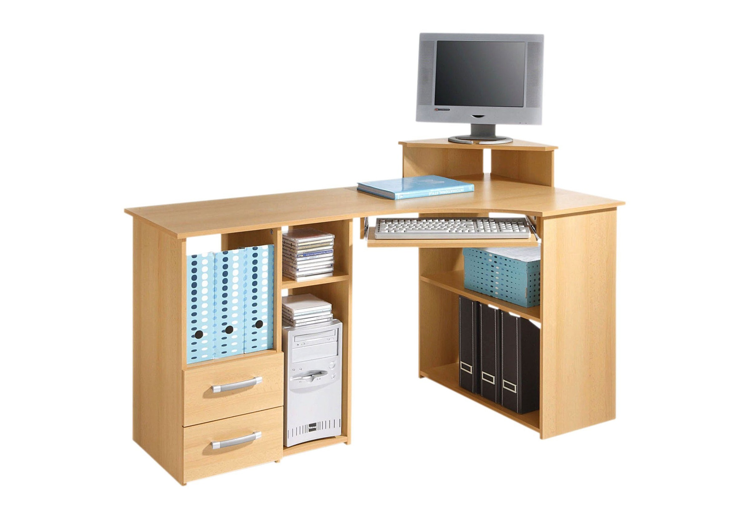 Schreibtisch »Sam«, Breite 137 cm, mit Tastaturauszug und Towerfach