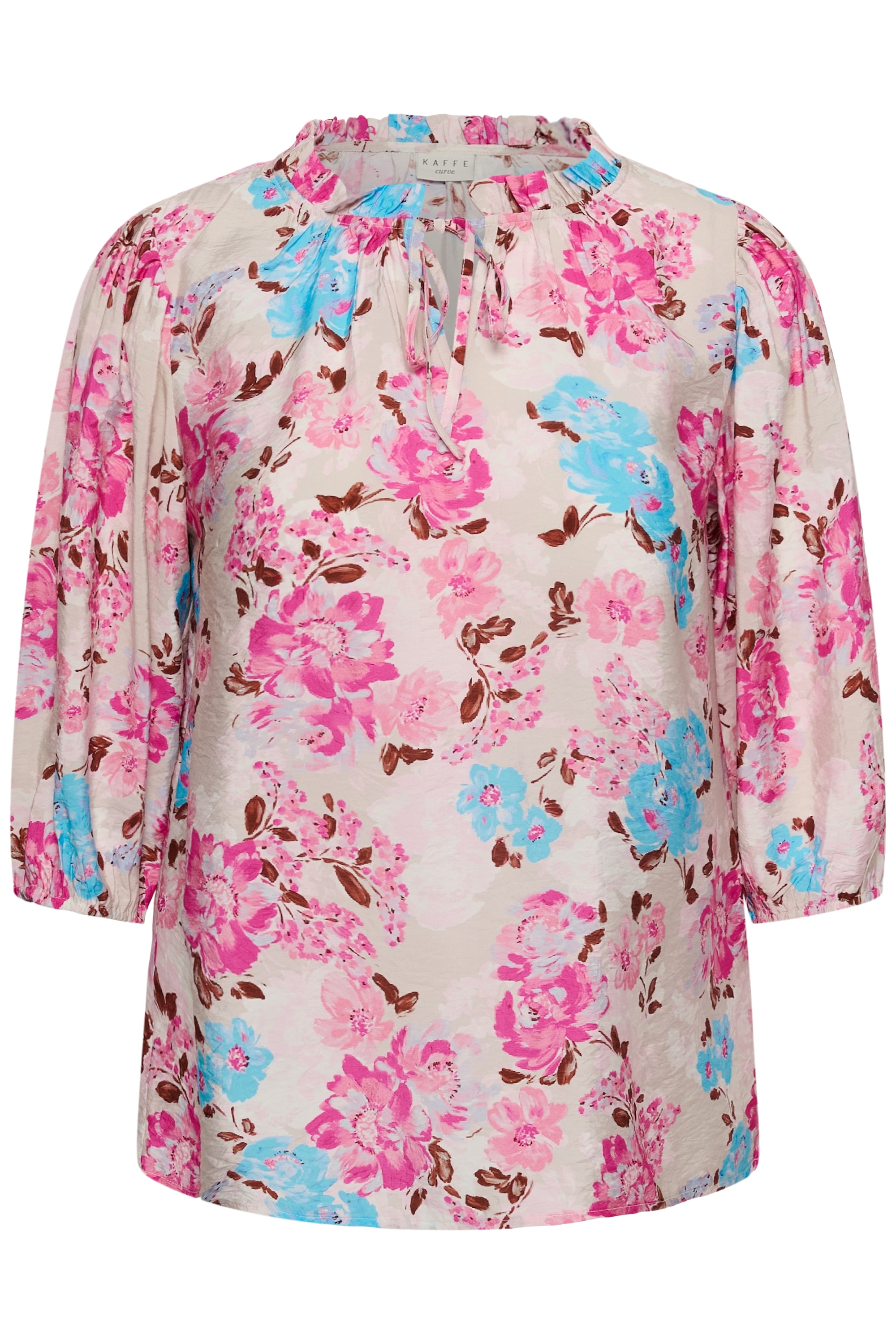 KAFFE Curve Kurzarmbluse »Damen Kurzarm-Bluse KChayley«