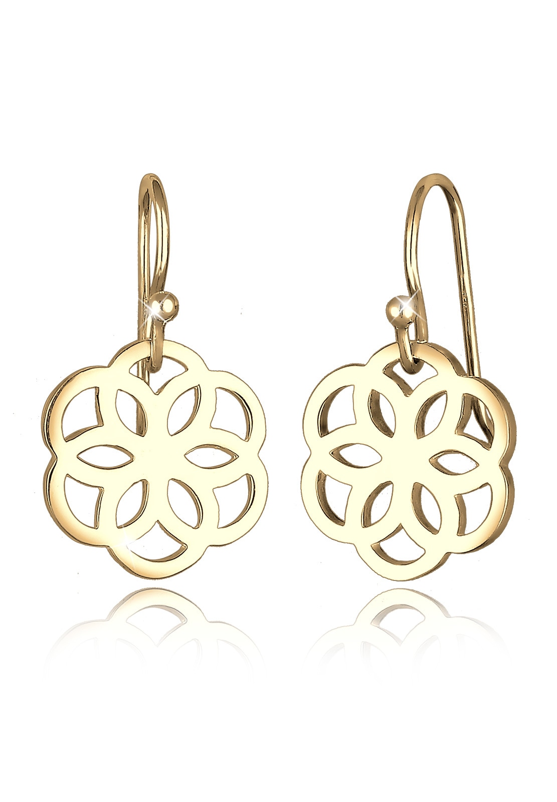 Elli Paar Ohrhänger »Ohrringe Blume Ornament Cut-Out Flower of Life Silber«