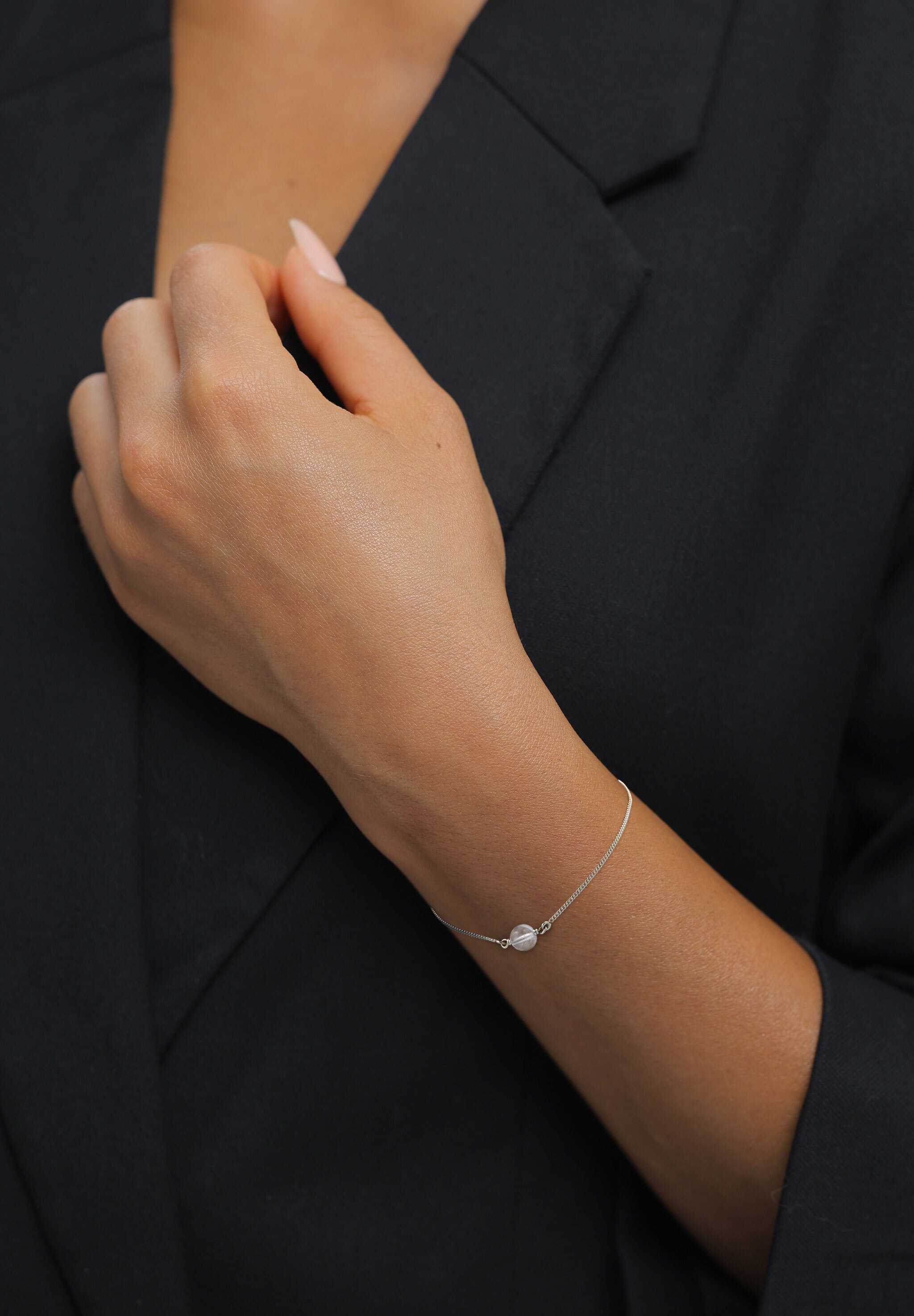 Elli Armkette »Armband Steine Kreis Bergkristall Transparent 925 Sterling Silber«