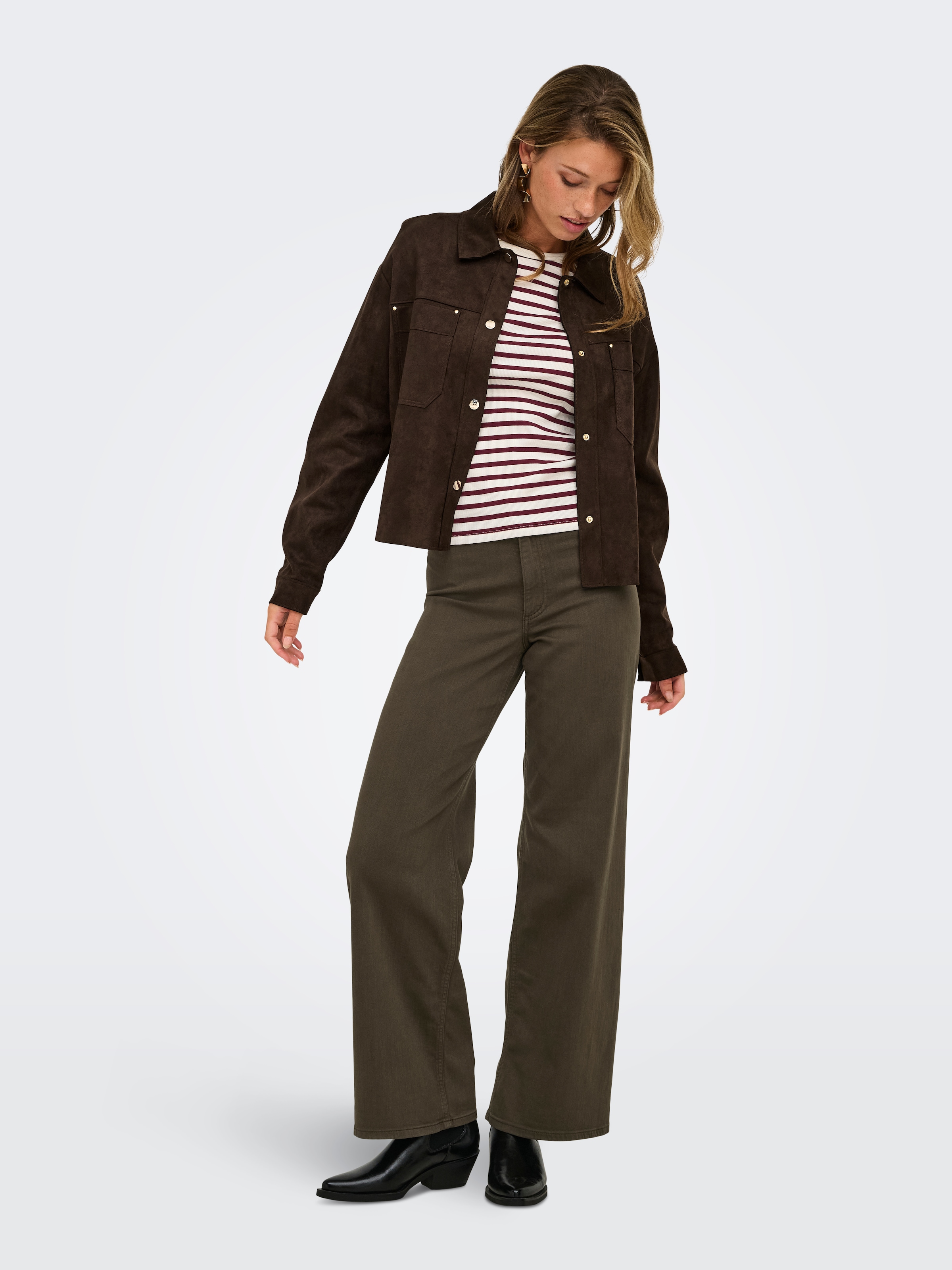 JDY Hemdbluse »JDYJULLE L/S FAKE SUEDE SHIRT JRS NOOS« Kunstfaser, regular fit