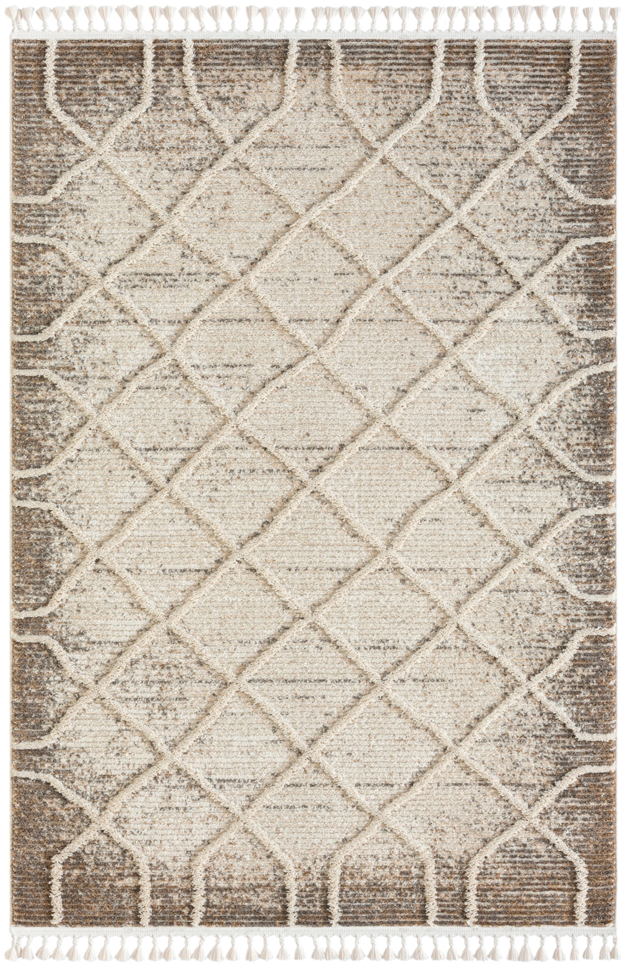 Myflair Möbel & Accessoires Teppich »Enya 1, LAGERRÄUMUNG!« rechteckig 15 mm Höhe Shaggy im Skandi Look, Hoch-Tief Effekt, leicht glänzend