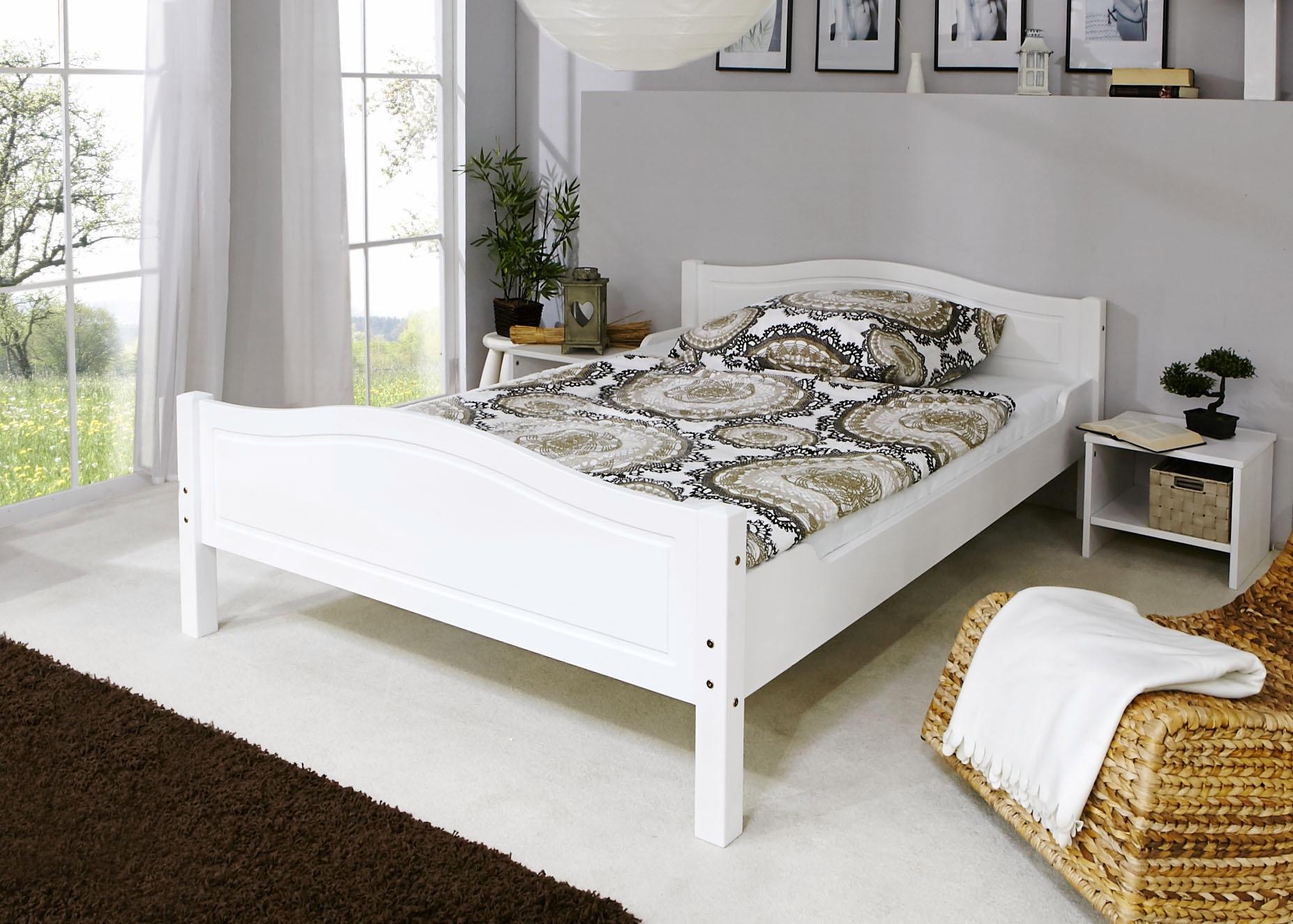 Ticaa Massivholzbett »Rita« Doppelbett in weiß, Gr�öße Liegefläche B/L: 140 cm x 200 cm