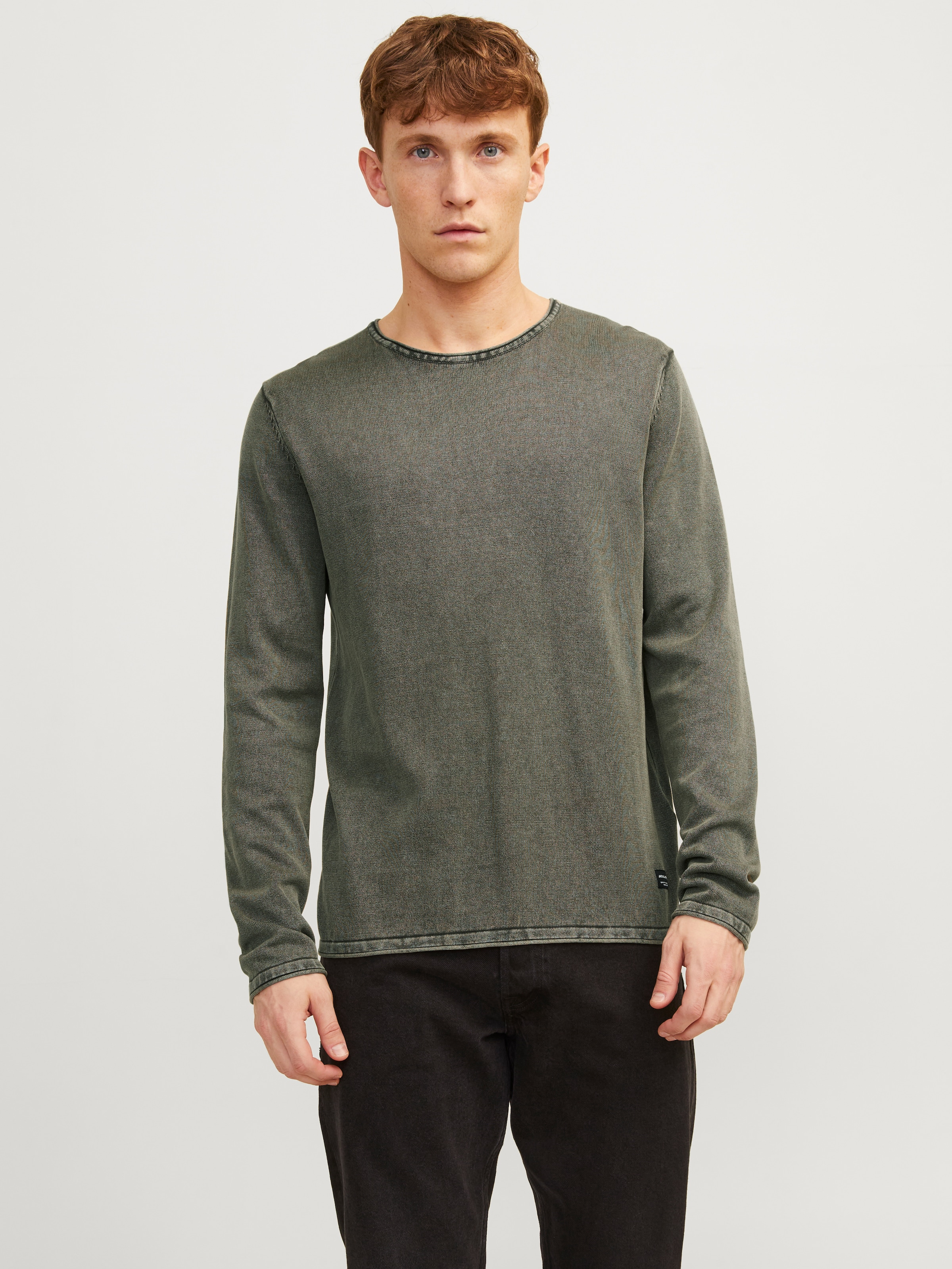 Jack & Jones Rundhalspullover »JJELEO KNIT CREW NECK NOOS« Baumwolle, regular fit