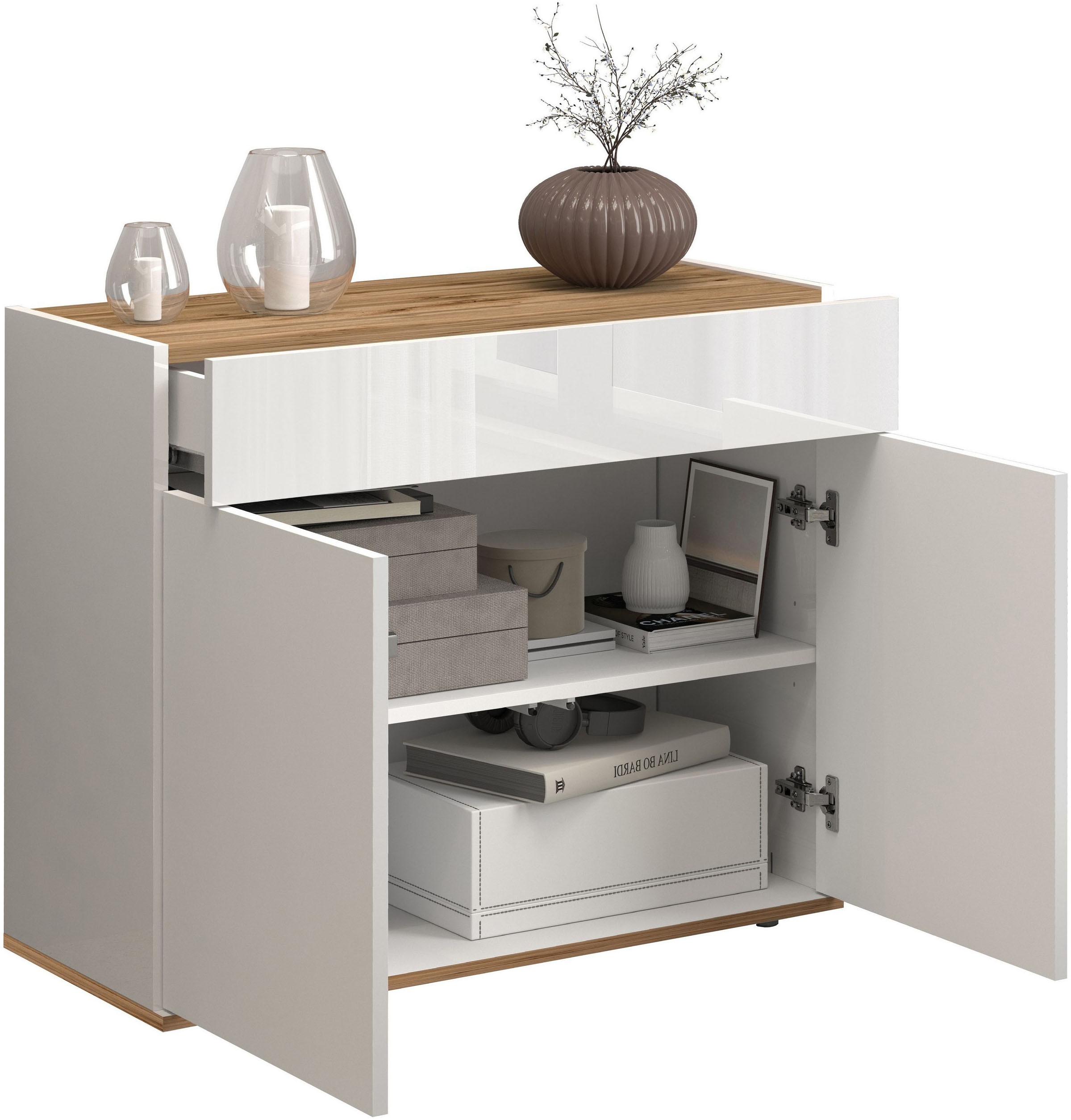 INOSIGN Sideboard »Garda, Kommode, Schrank, Kredenz«, 2 Türen, 1 Schublade,grifflos Breite 80,9 cm